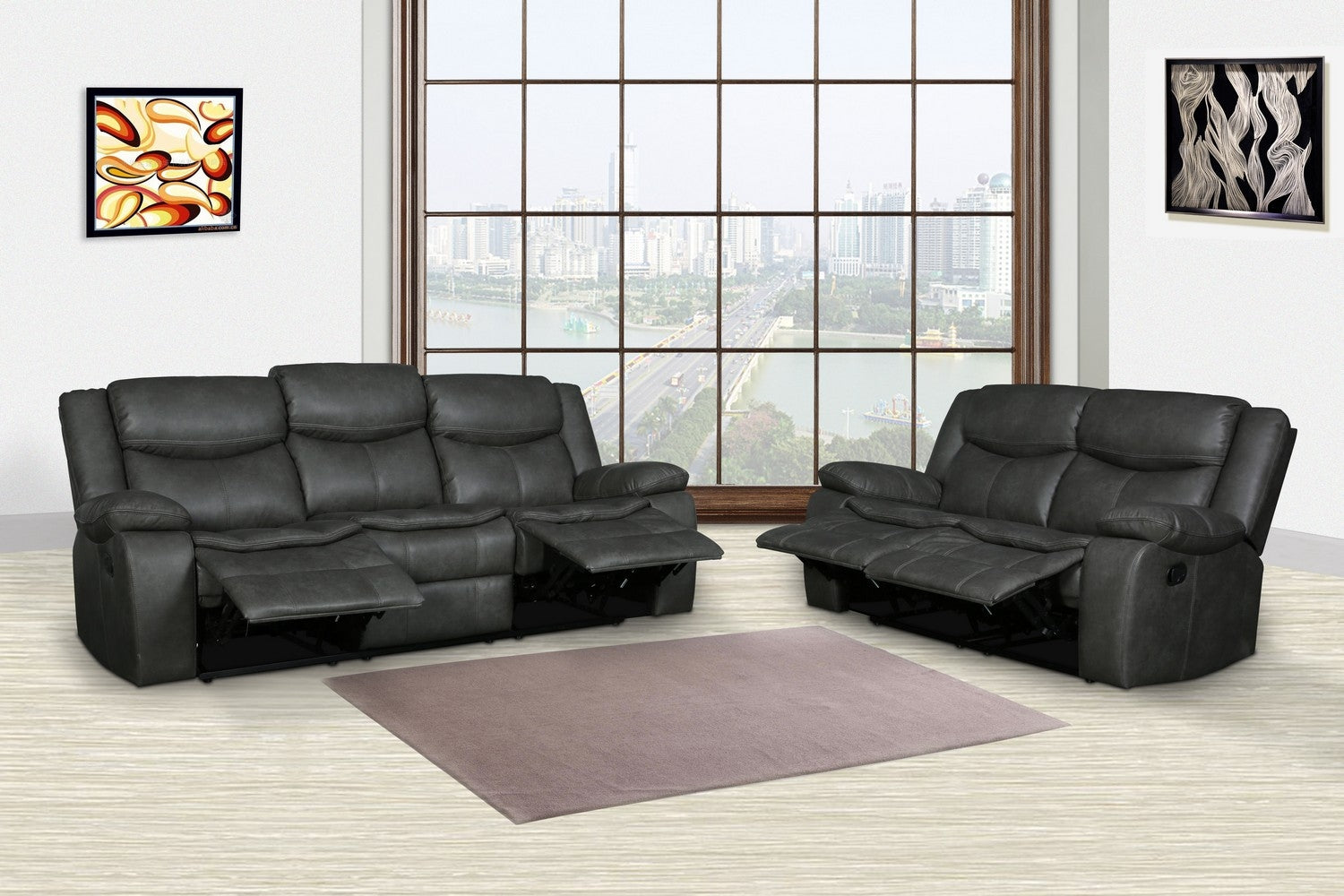 150" X 72" X 80" Gray  Sofa Love