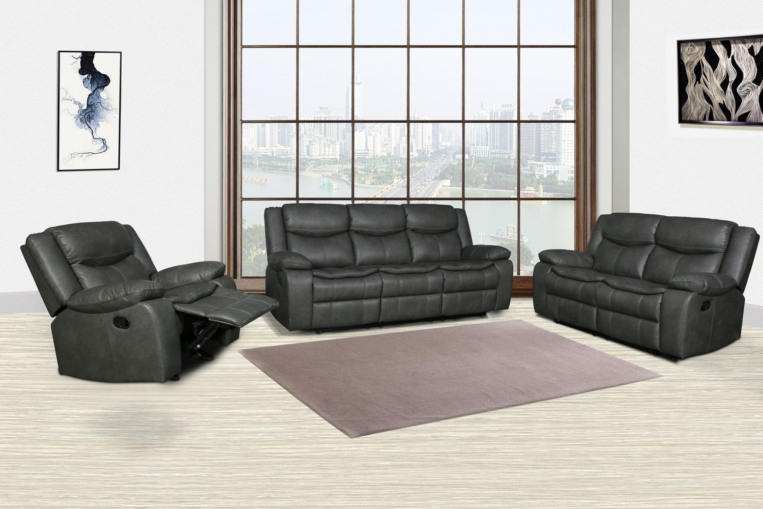 192" X 108" X 120" Gray  Sofa Set
