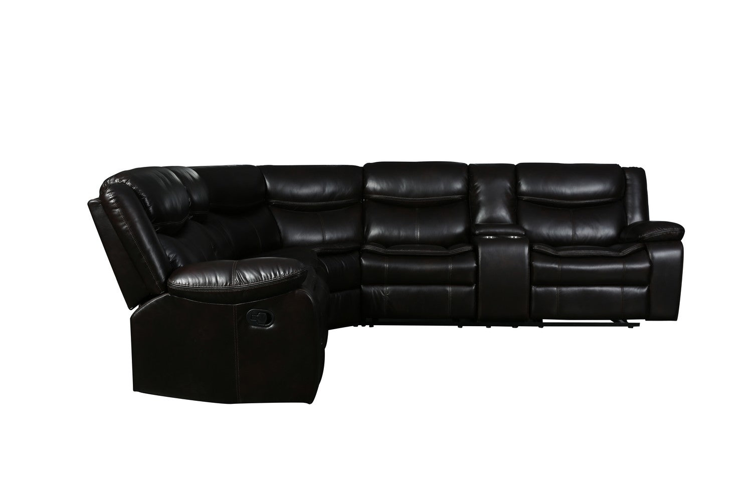 92"or 106" X 37" X 39" Brown  Reclining Sectional