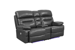 78" X 40" X 41" Gray  Power Reclining Console Loveseat