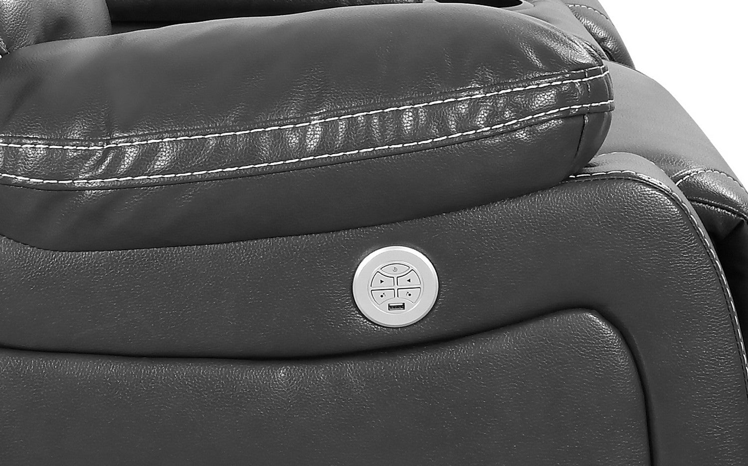 77" X 40" X 40" Gray  Power Reclining Console Loveseat