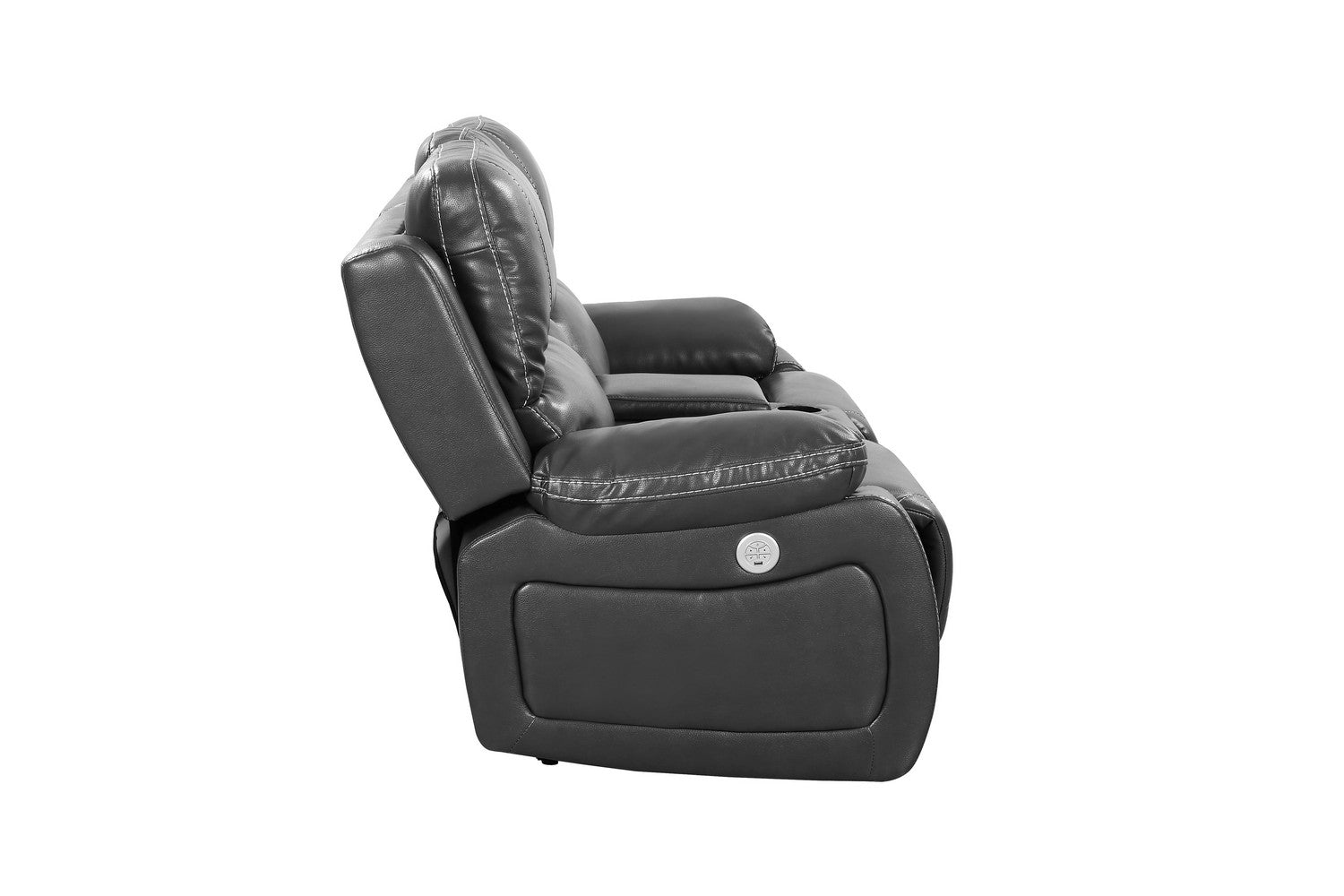 77" X 40" X 40" Gray  Power Reclining Console Loveseat