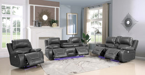 210" X 120" X 120" Gray  Power Reclining Sofa Set