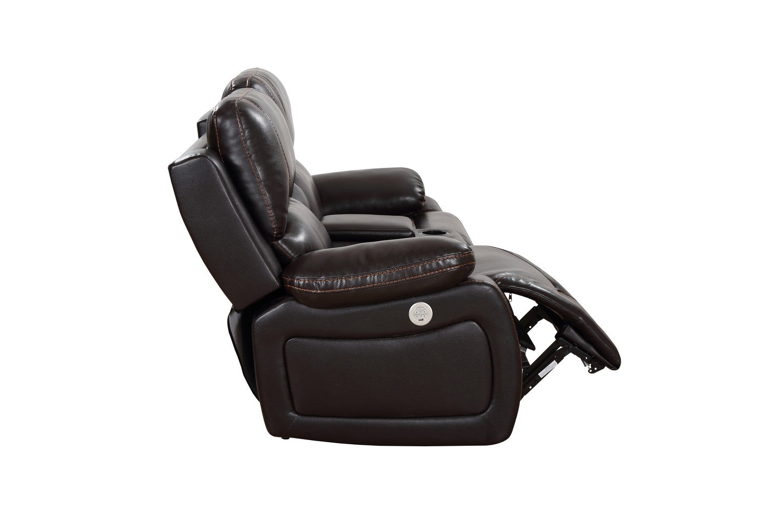 77" X 40" X 40" Brown  Power Reclining Console Loveseat