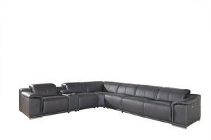 241" X 280" X 220.2" Dark Grey Power Reclining 7PC Sectional