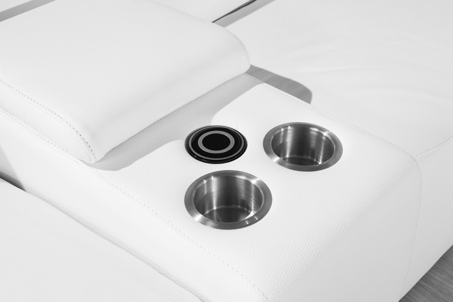 212" X 240" X 191.2" White Power Reclining 6"PC Sectional