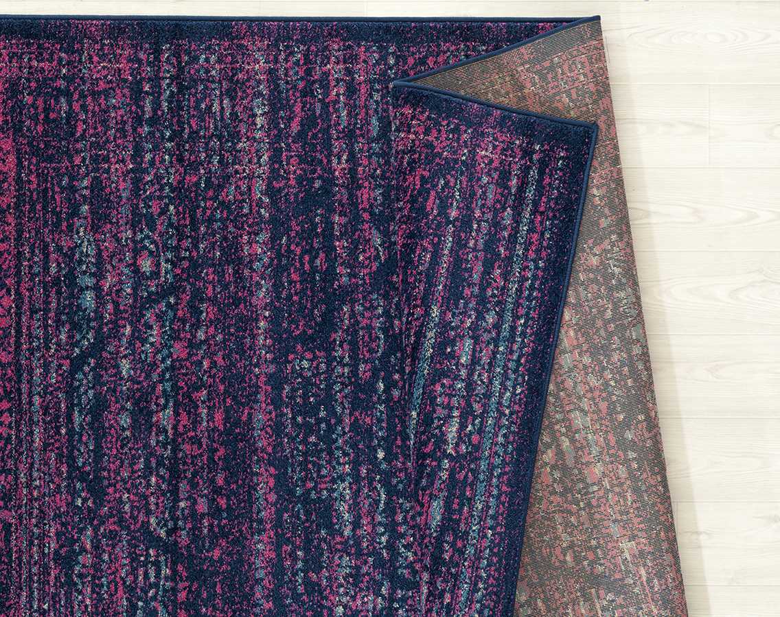 63" x 86" Midnight Blue Olefin / Frieze Area Rug