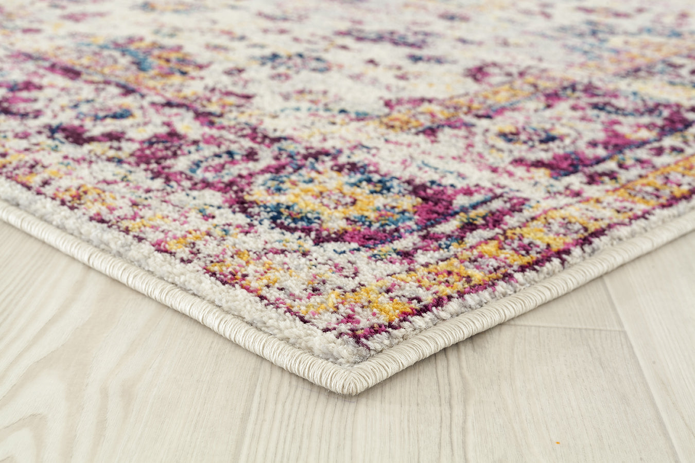 63" x 86" Cream Olefin / Frieze Area Rug