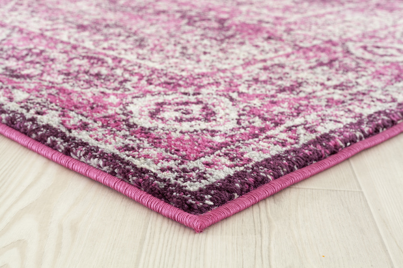 63" x 86" Magenta Olefin / Frieze Area Rug
