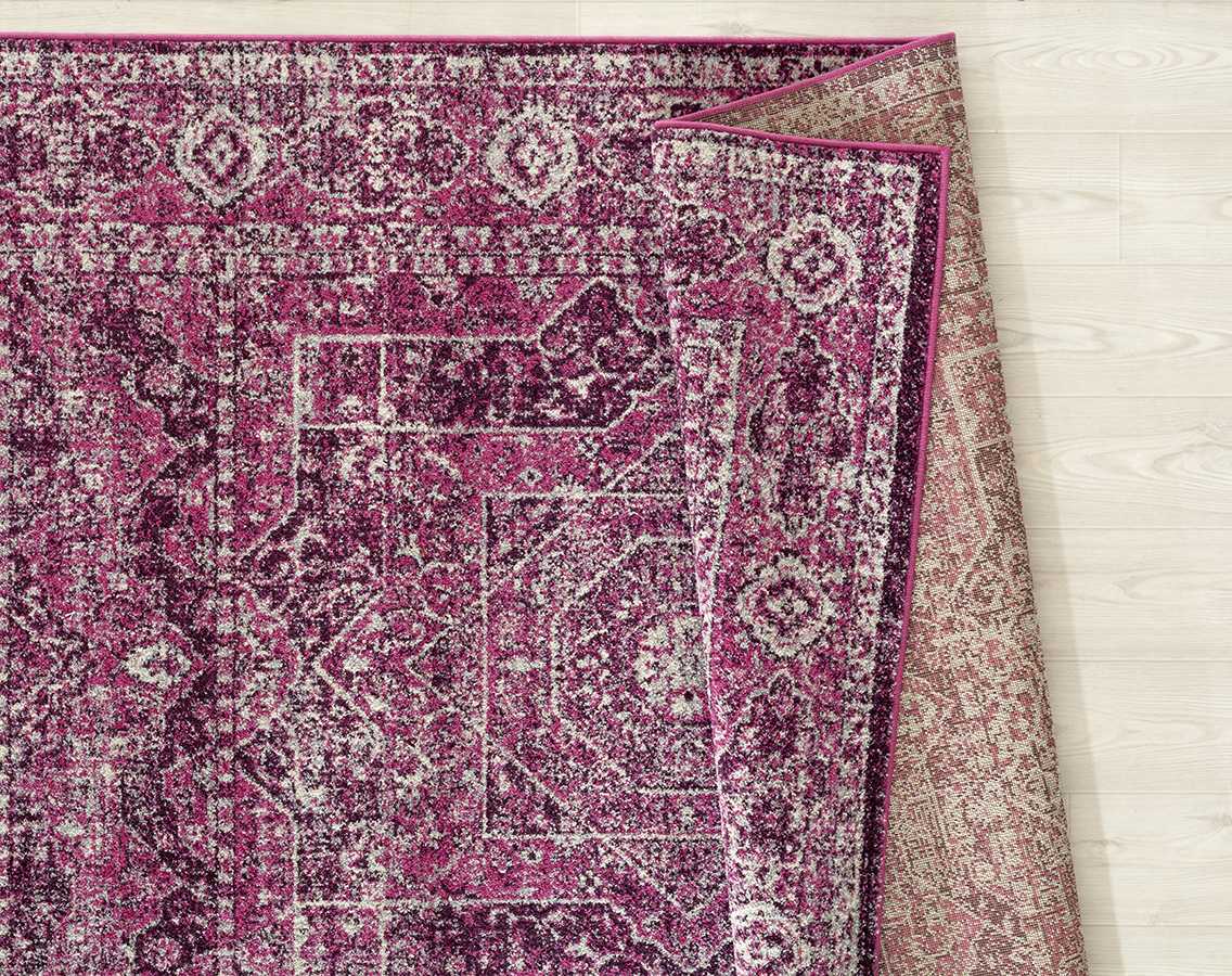 63" x 86" Magenta Olefin / Frieze Area Rug