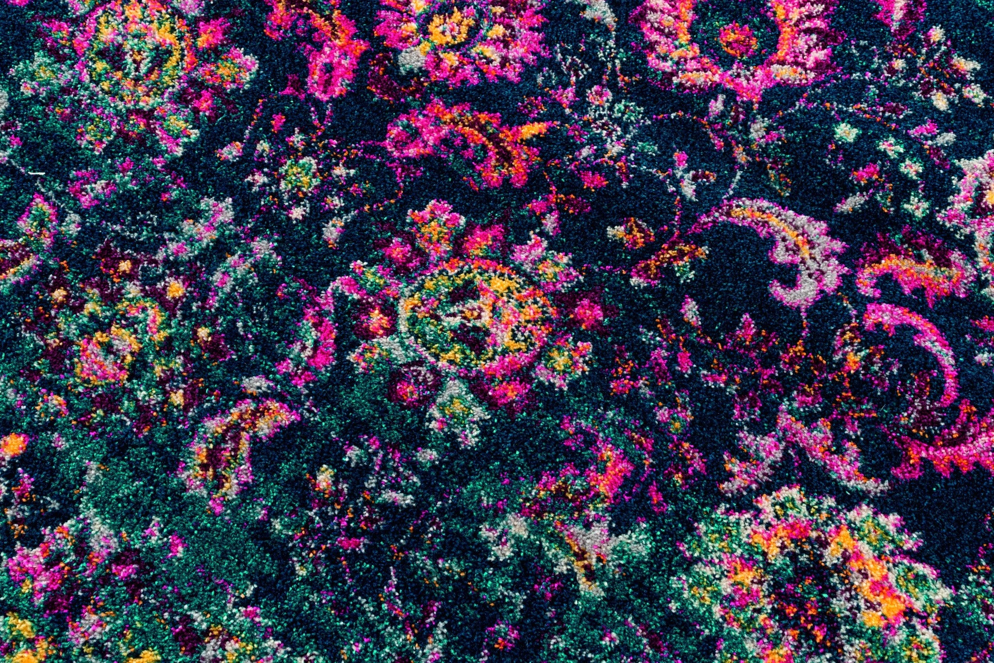 94" x 94" Blue Olefin / Frieze Round Rug