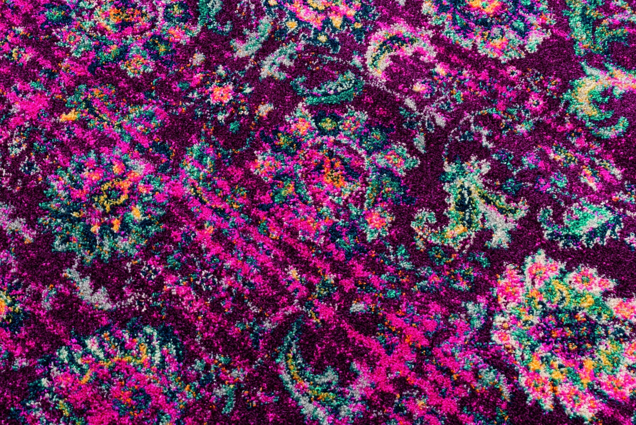 63" x 86" Magenta Olefin / Frieze Area Rug