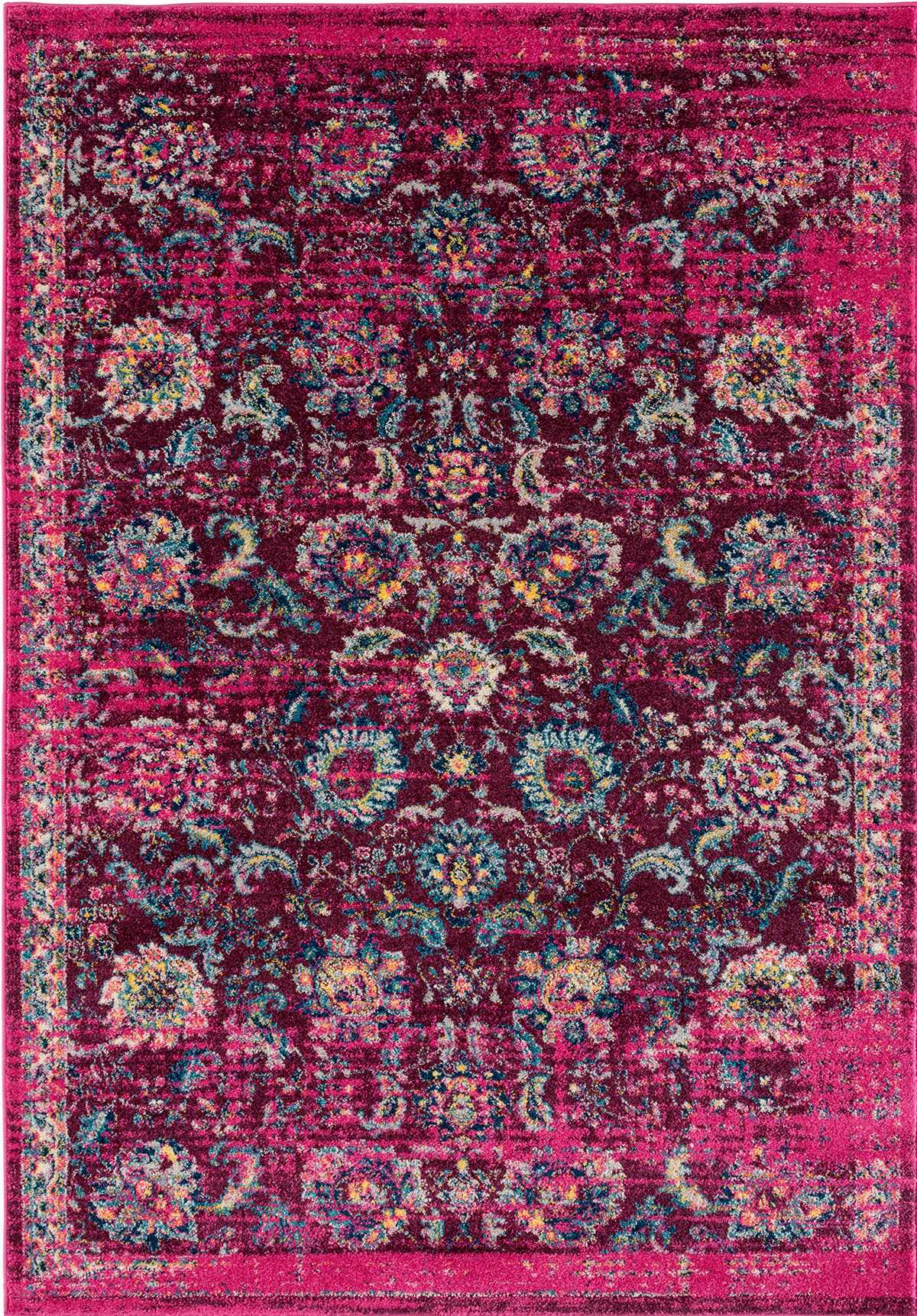94" x 126" Magenta Olefin / Frieze Oversize Rug