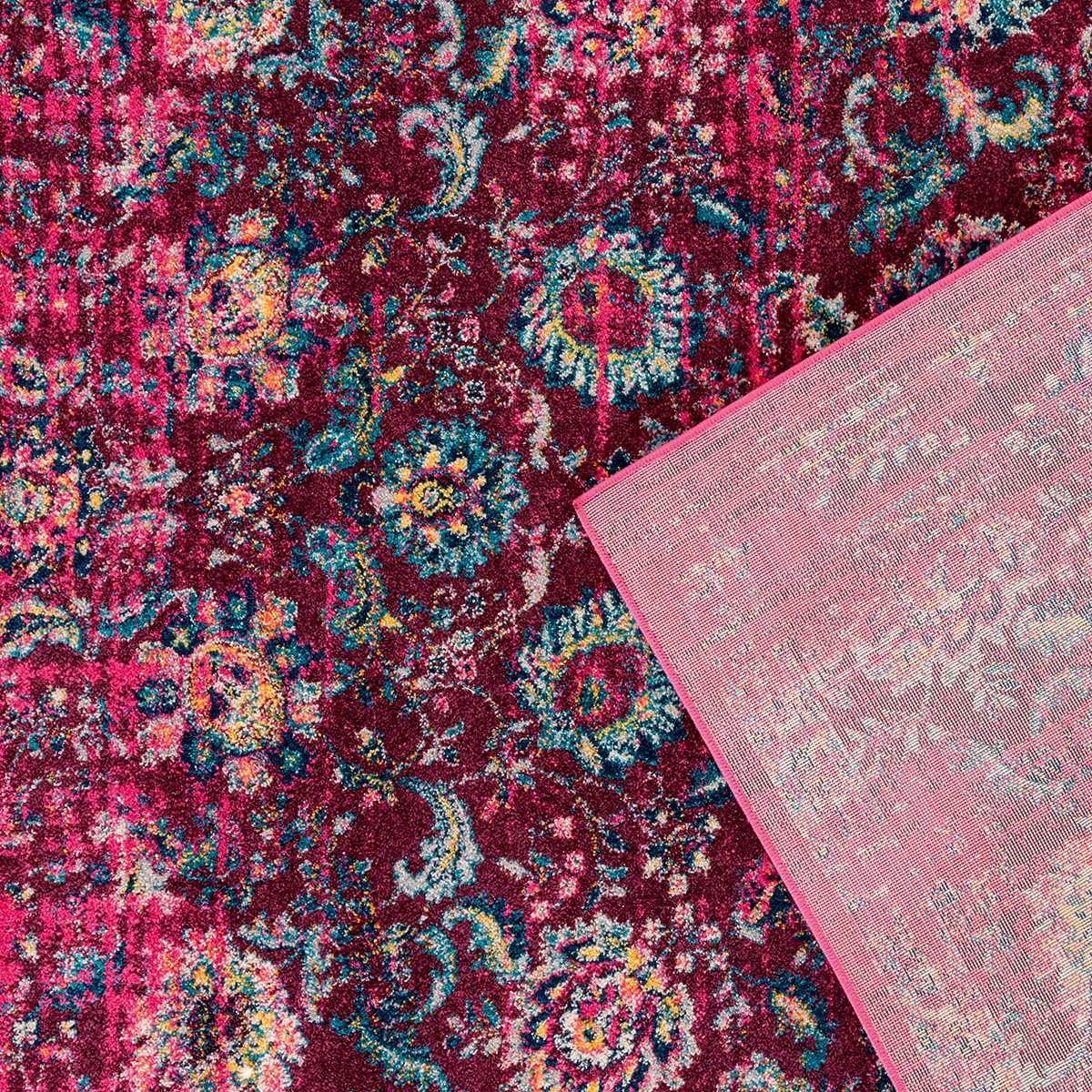 94" x 126" Magenta Olefin / Frieze Oversize Rug