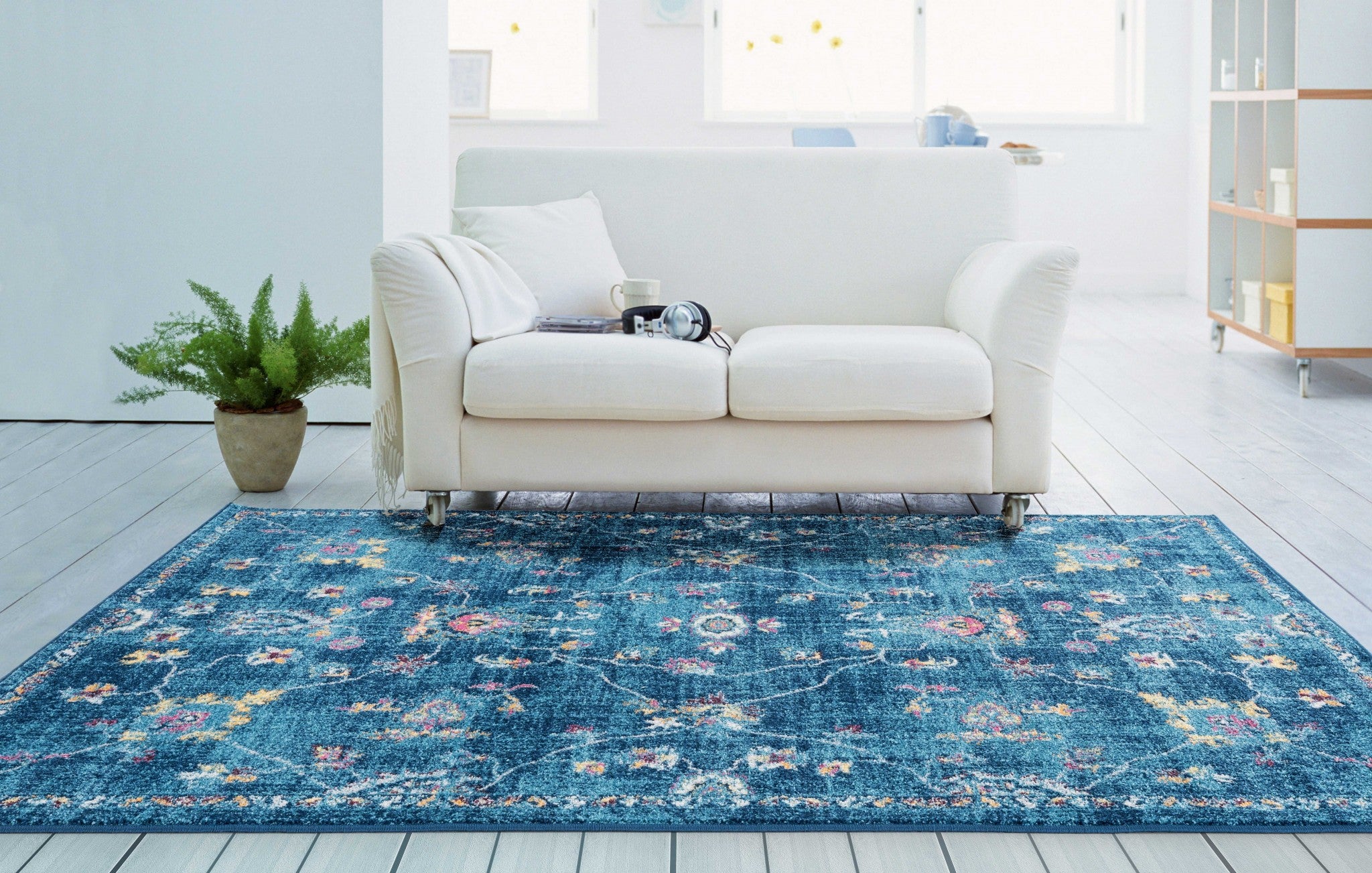150" x 180" Blue Olefin / Frieze Rug