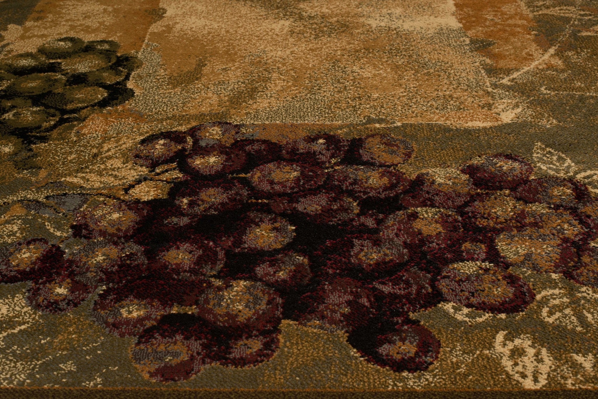 63" x 86" Vineyard Green Polypropylene Area Rug