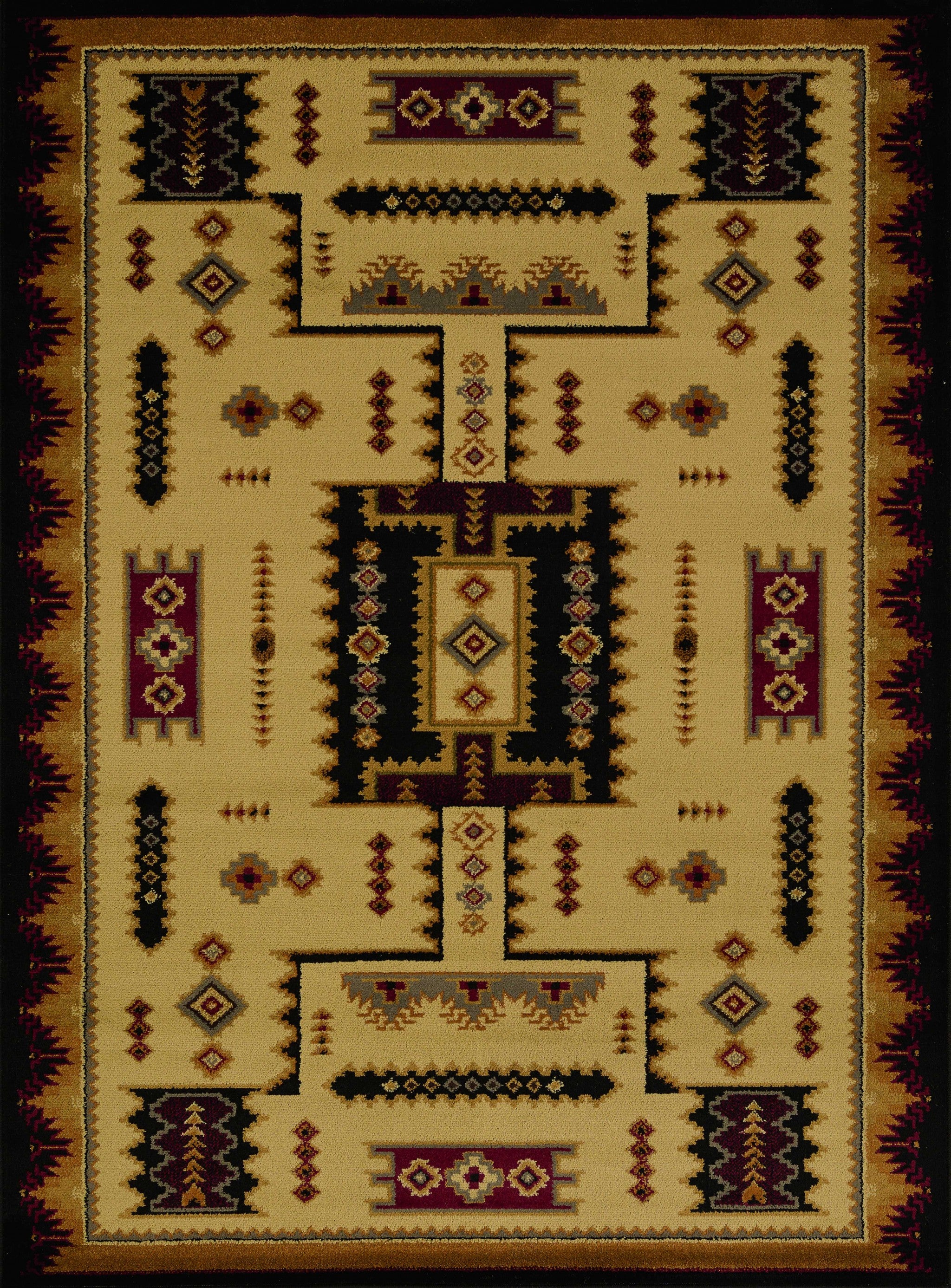 63" x 86" Ivory Polypropylene Area Rug