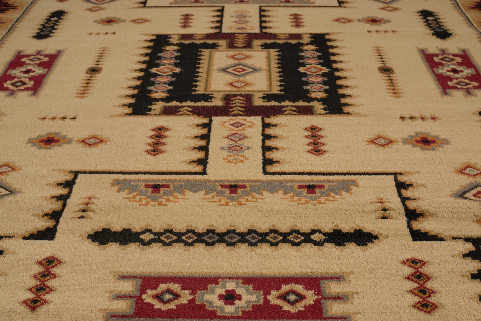 63" x 86" Ivory Polypropylene Area Rug