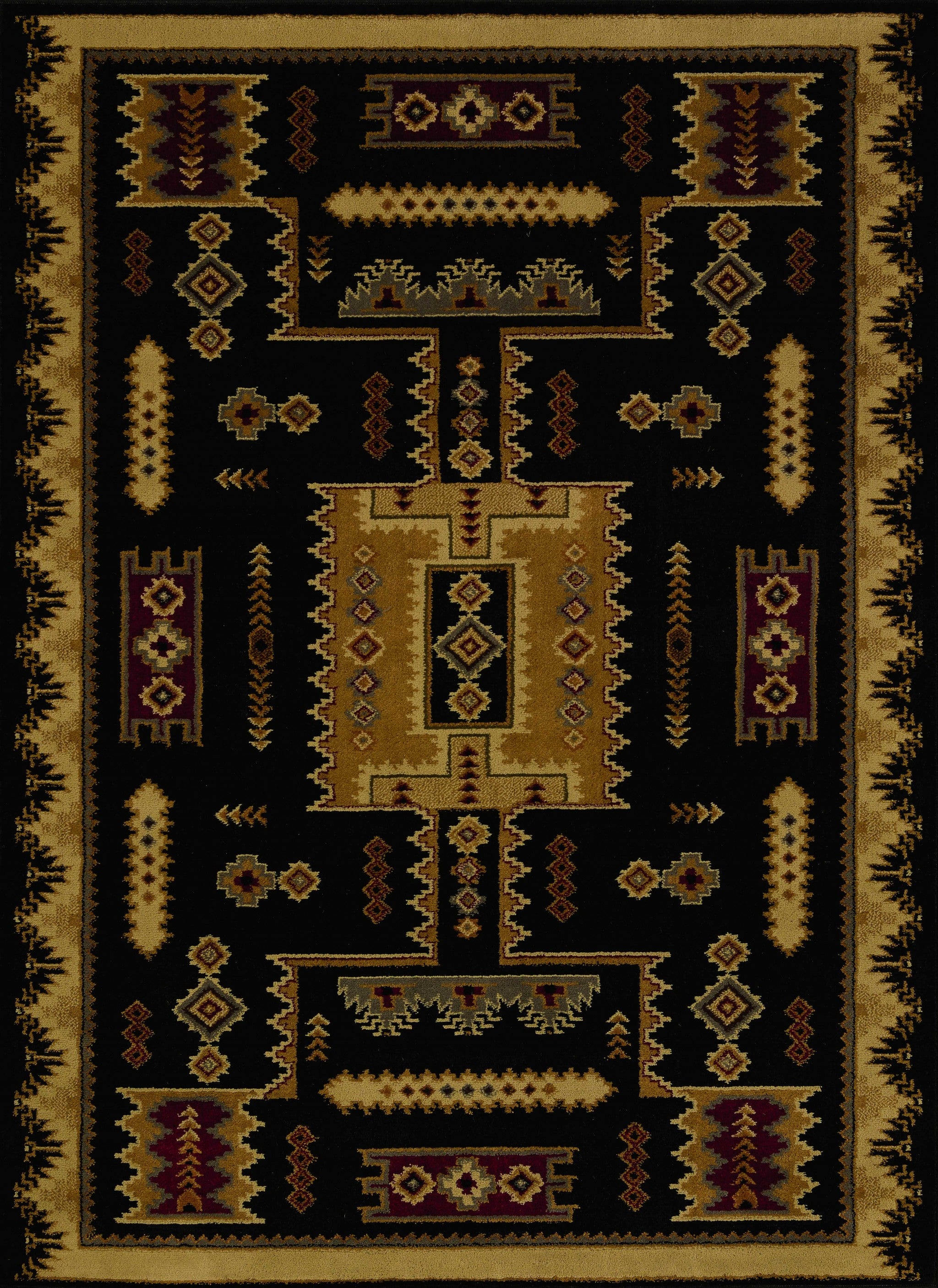 22" x 26" Black Polypropylene Accent Rug