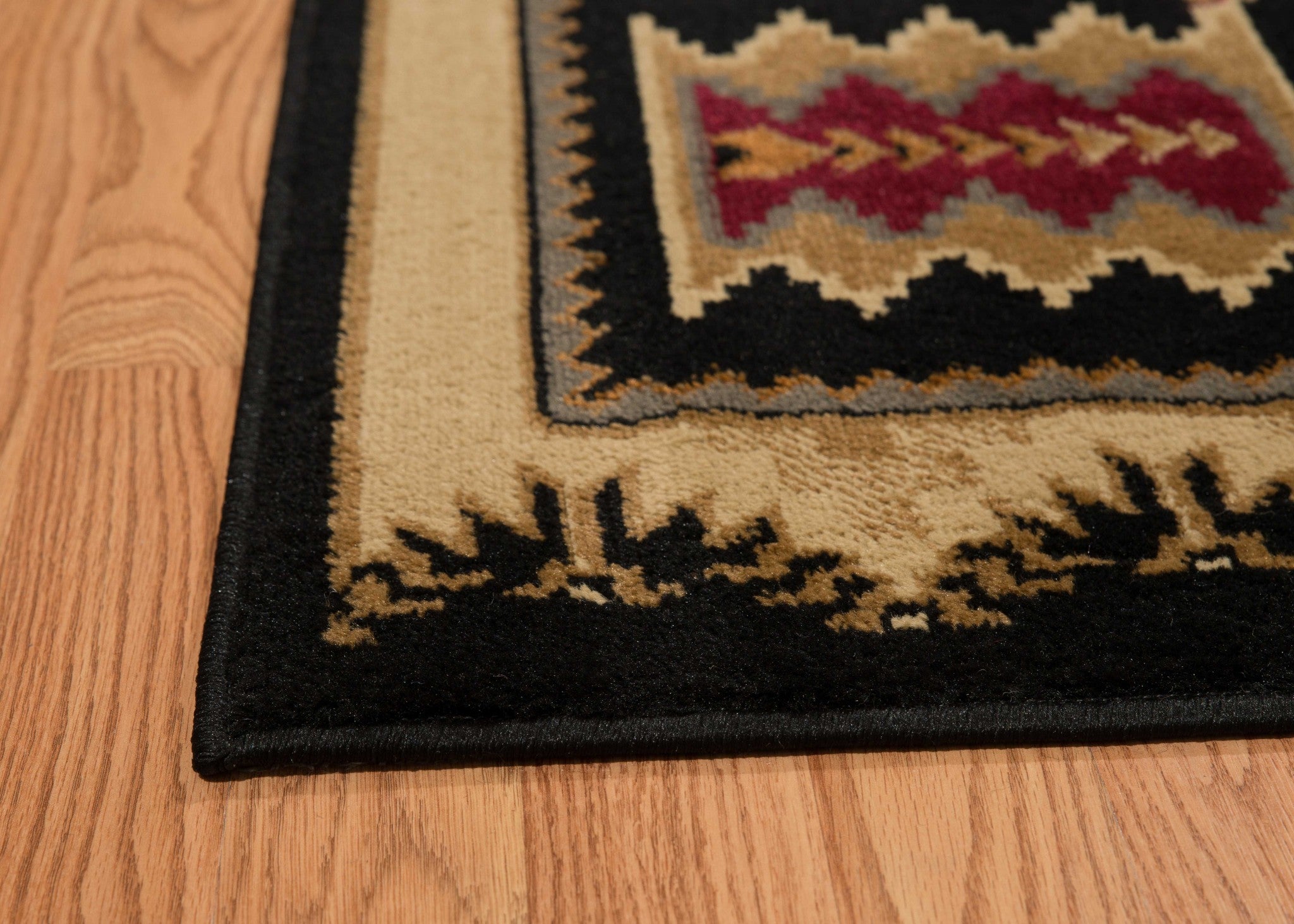 22" x 26" Black Polypropylene Accent Rug