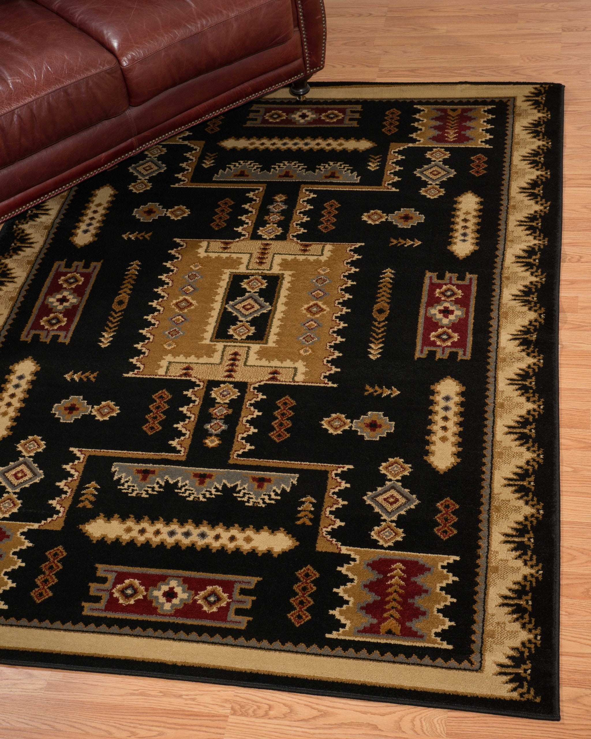 94" x 126" Black Polypropylene Oversize Rug
