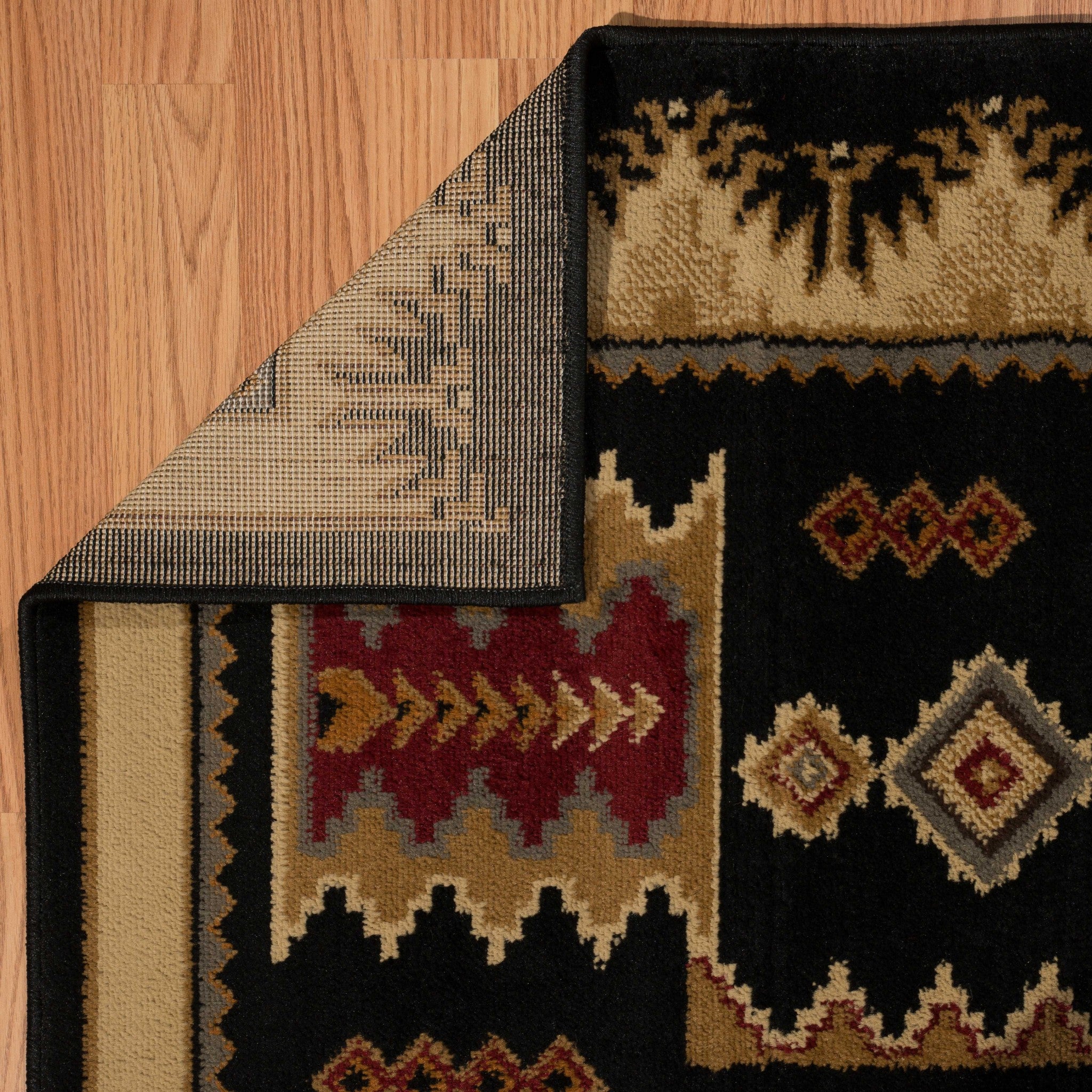 94" x 126" Black Polypropylene Oversize Rug