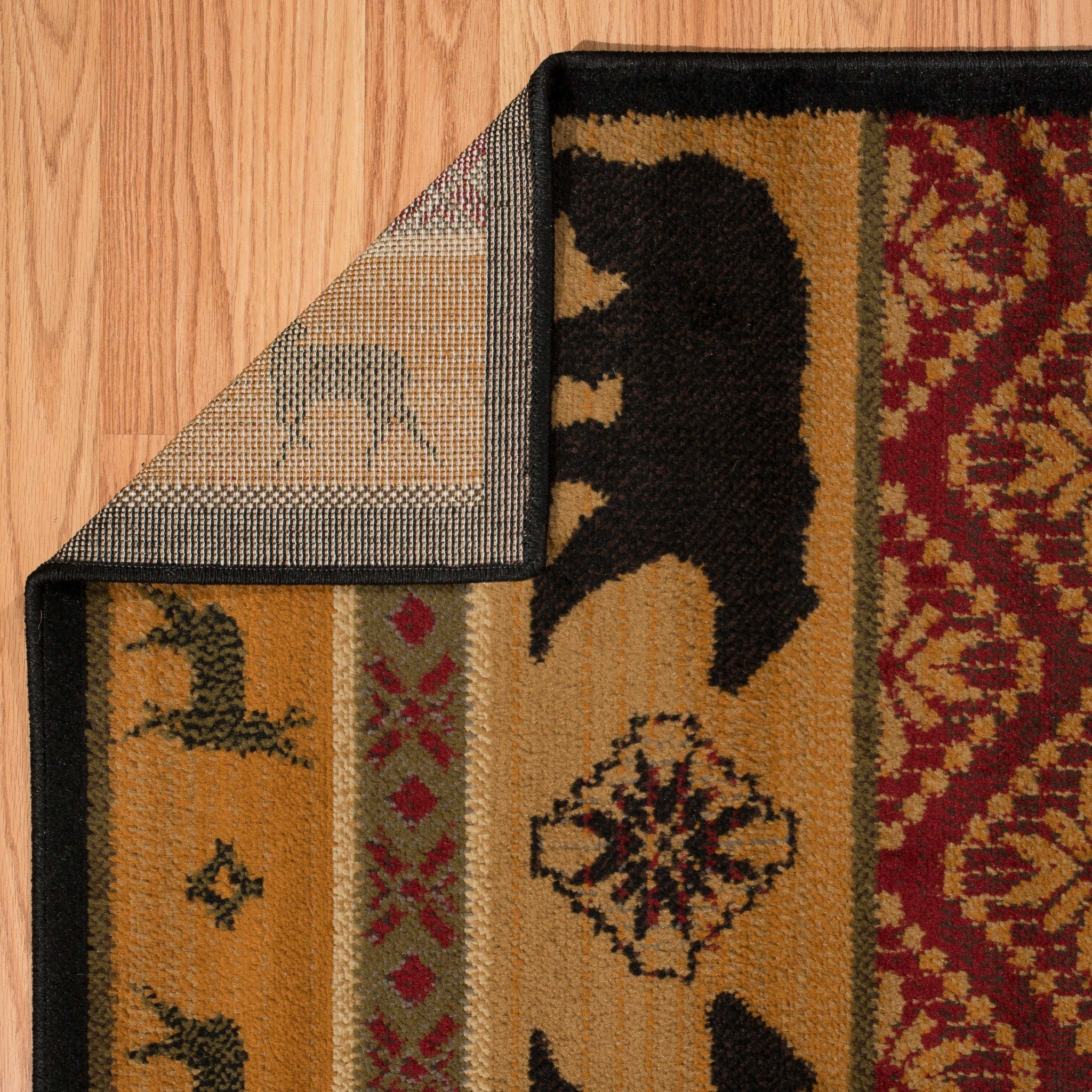 94" x 126" Multicolor Polypropylene Nordic Bear Oversize Rug