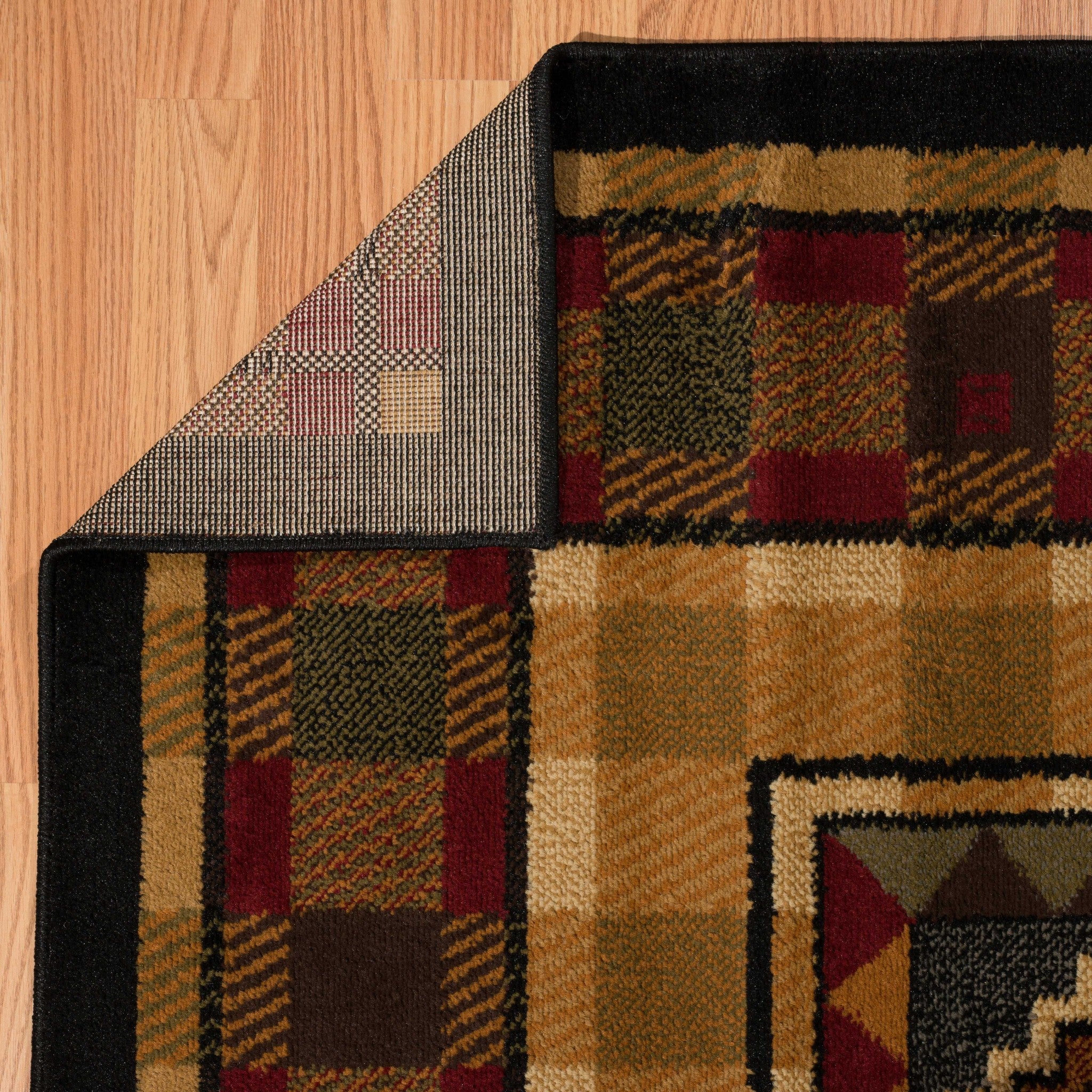 22" x 26" Lodge Polypropylene Stamp Lodge Accent Rug