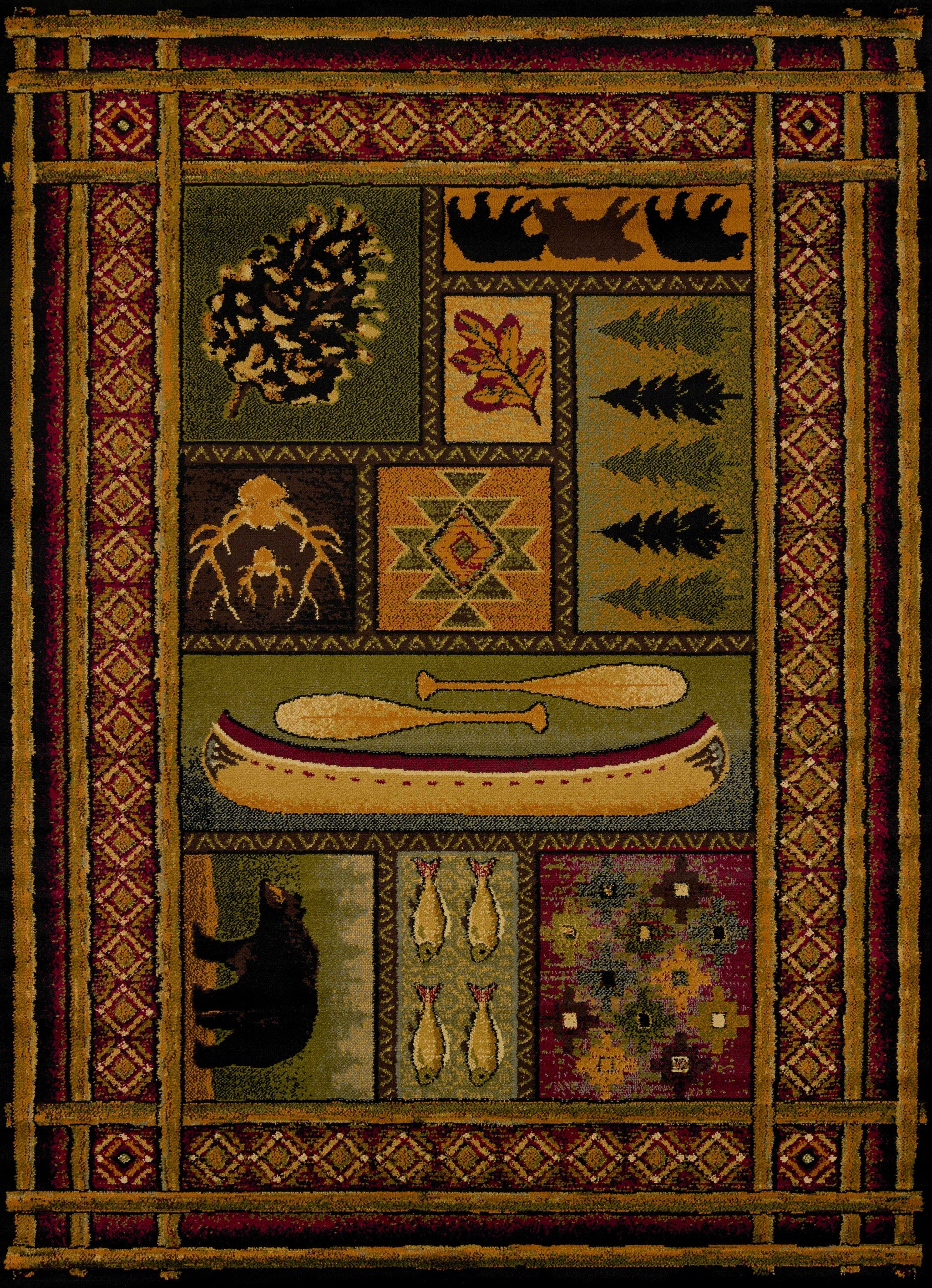 22" x 26" Multicolor Polypropylene Accent Rug