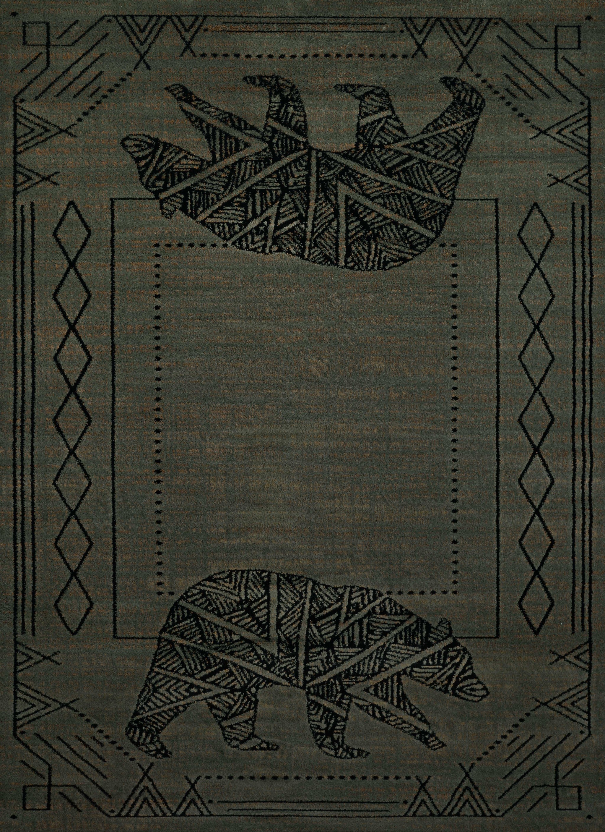 94" x 126" Blue / Grey Polypropylene Oversize Rug