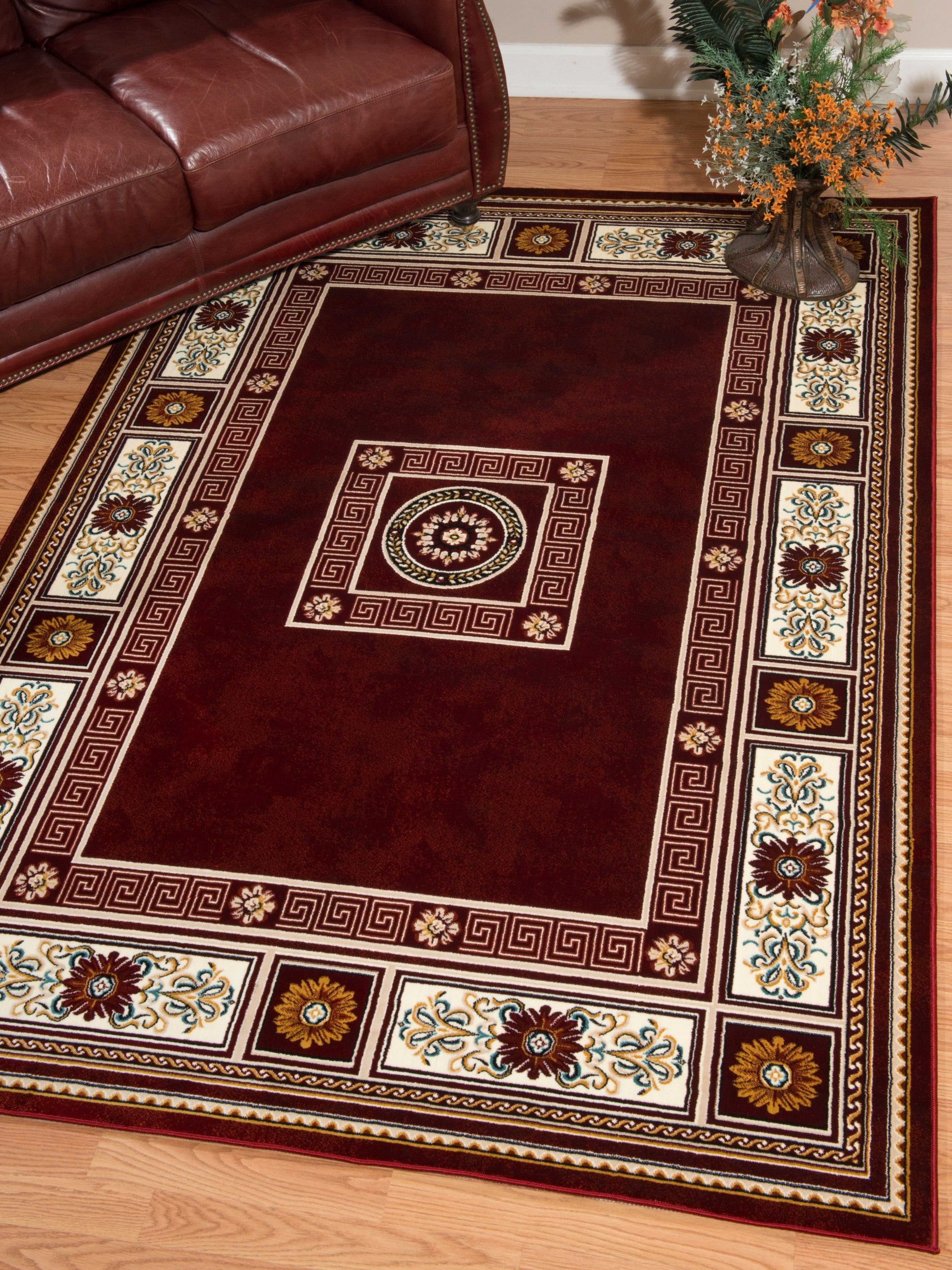 63" x 86" Ruby Polyester Area Rug