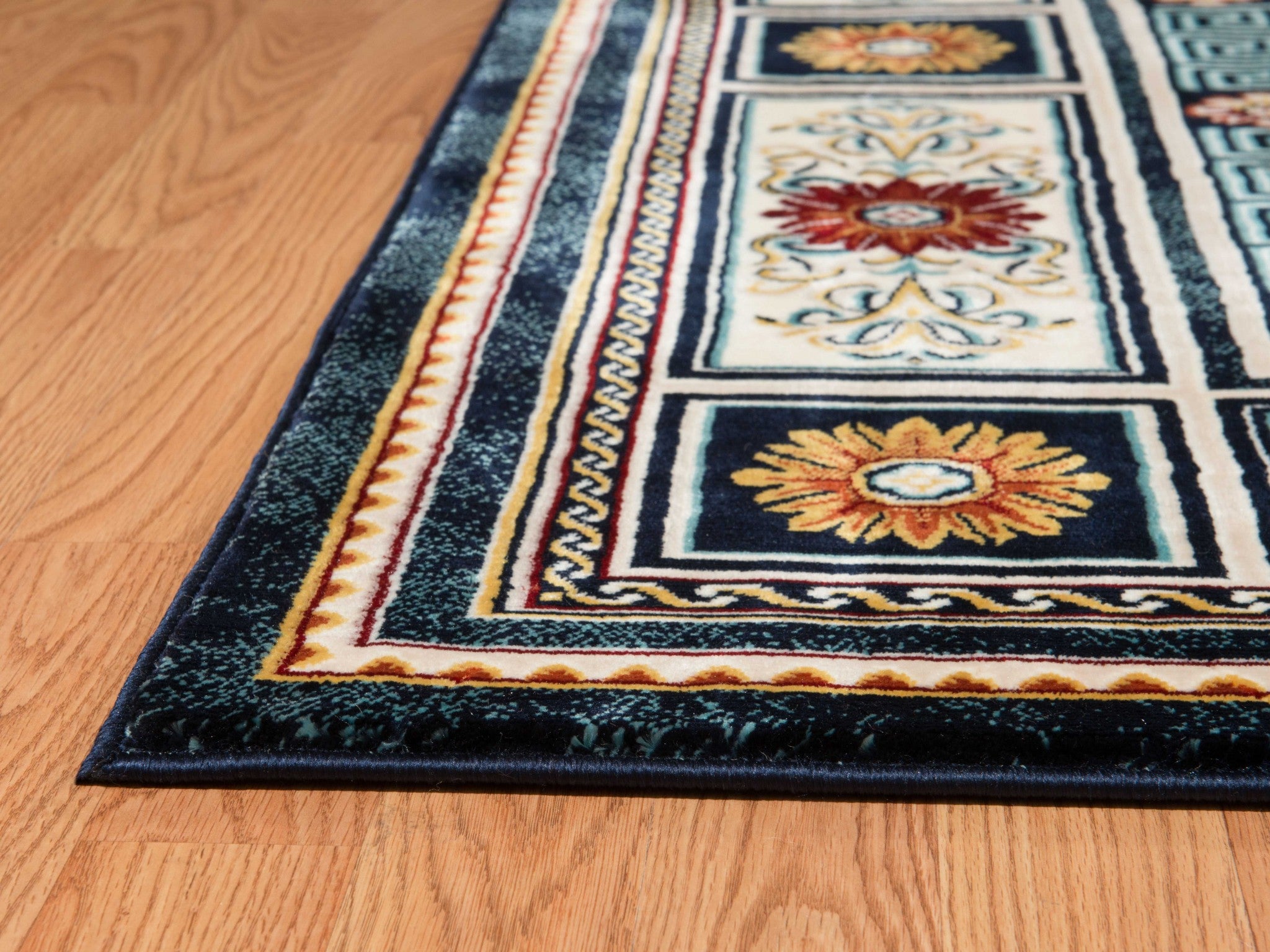 63" x 86" Navy Polyester Area Rug