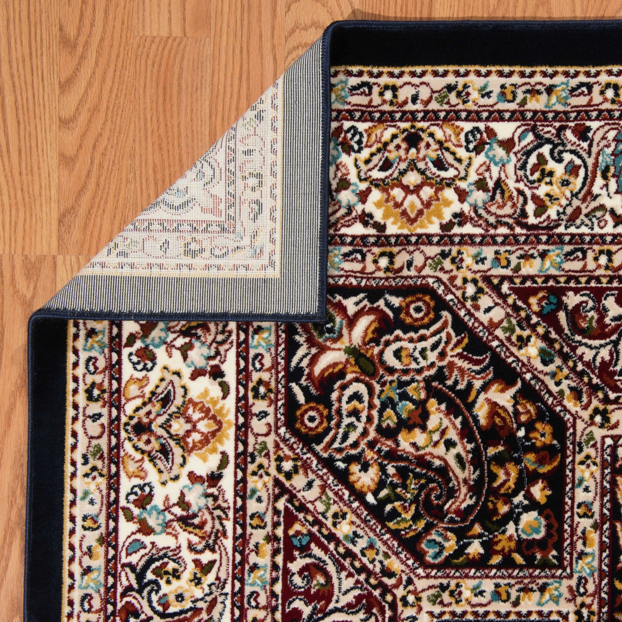 63" x 86" Navy Polyester Area Rug