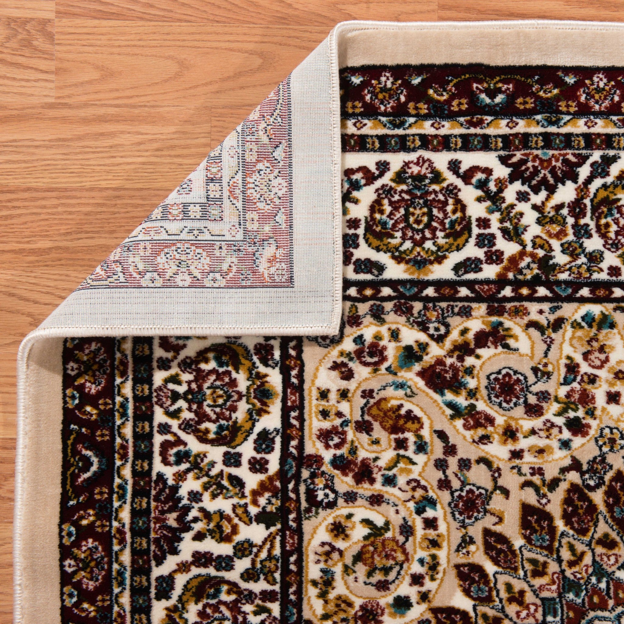 63" x 86" Ivory Polyester Area Rug