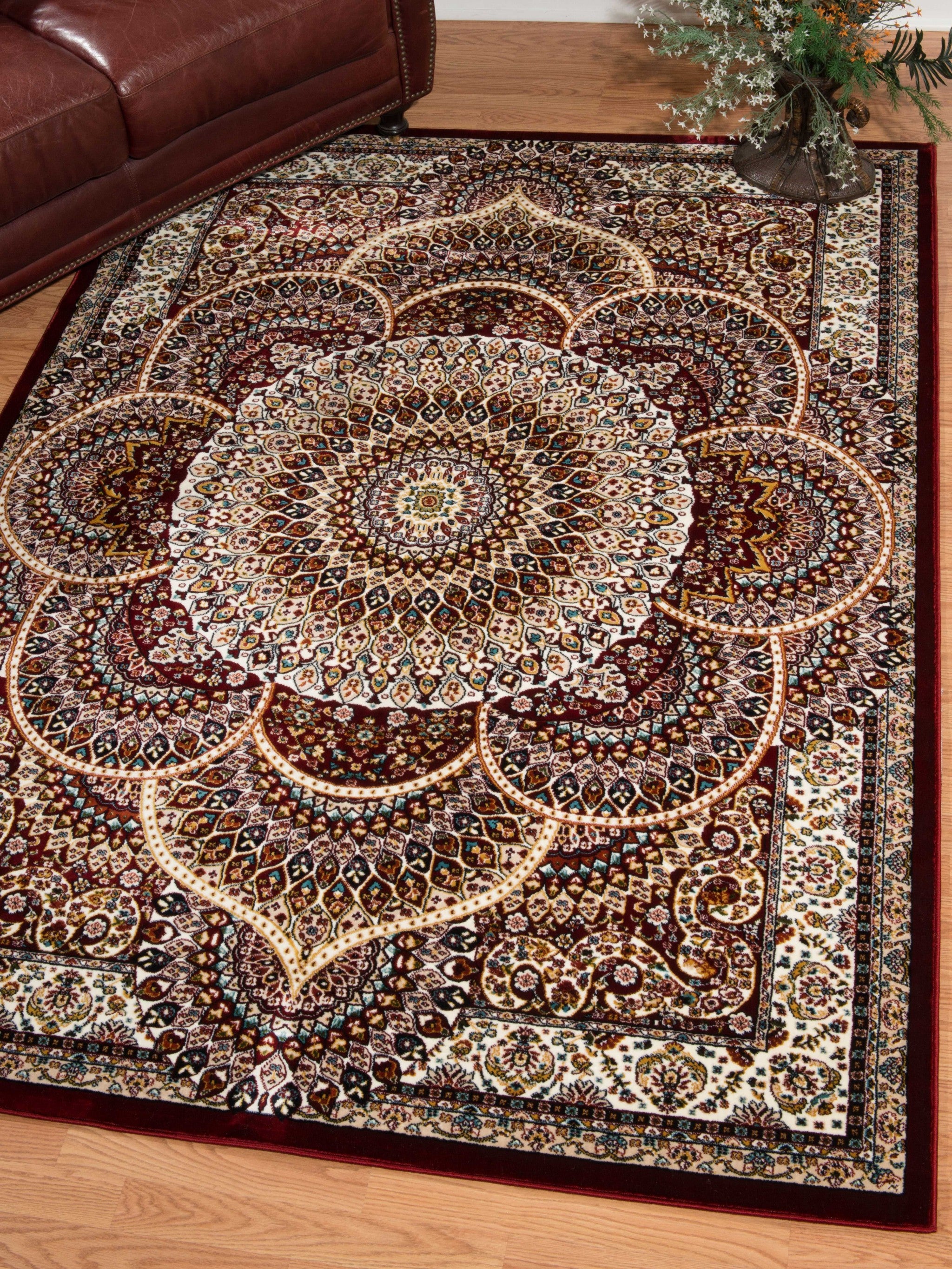 31" x 47" Ruby Polyester Mat Rug