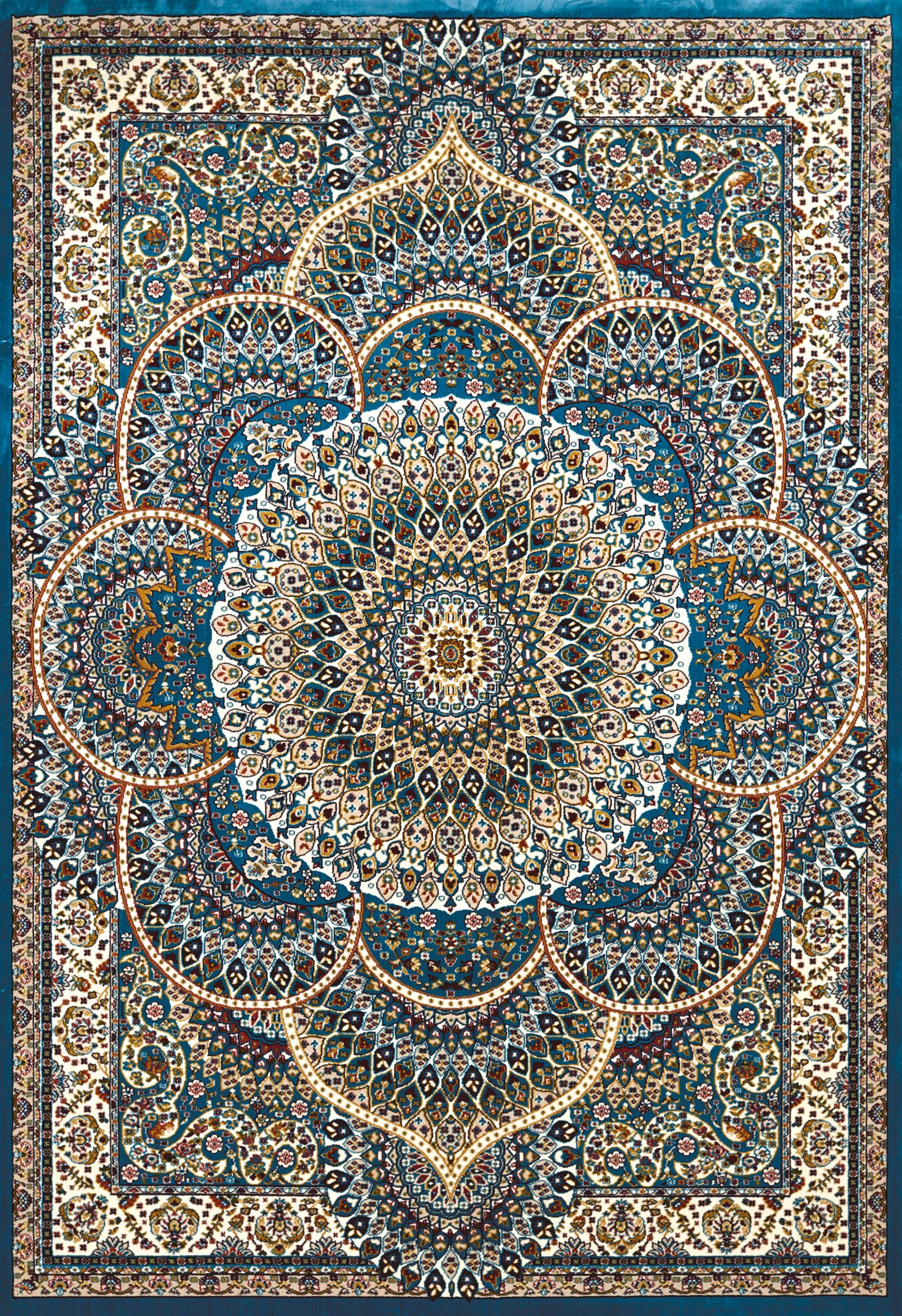 31" x 47" Cerulean Polyester Mat Rug