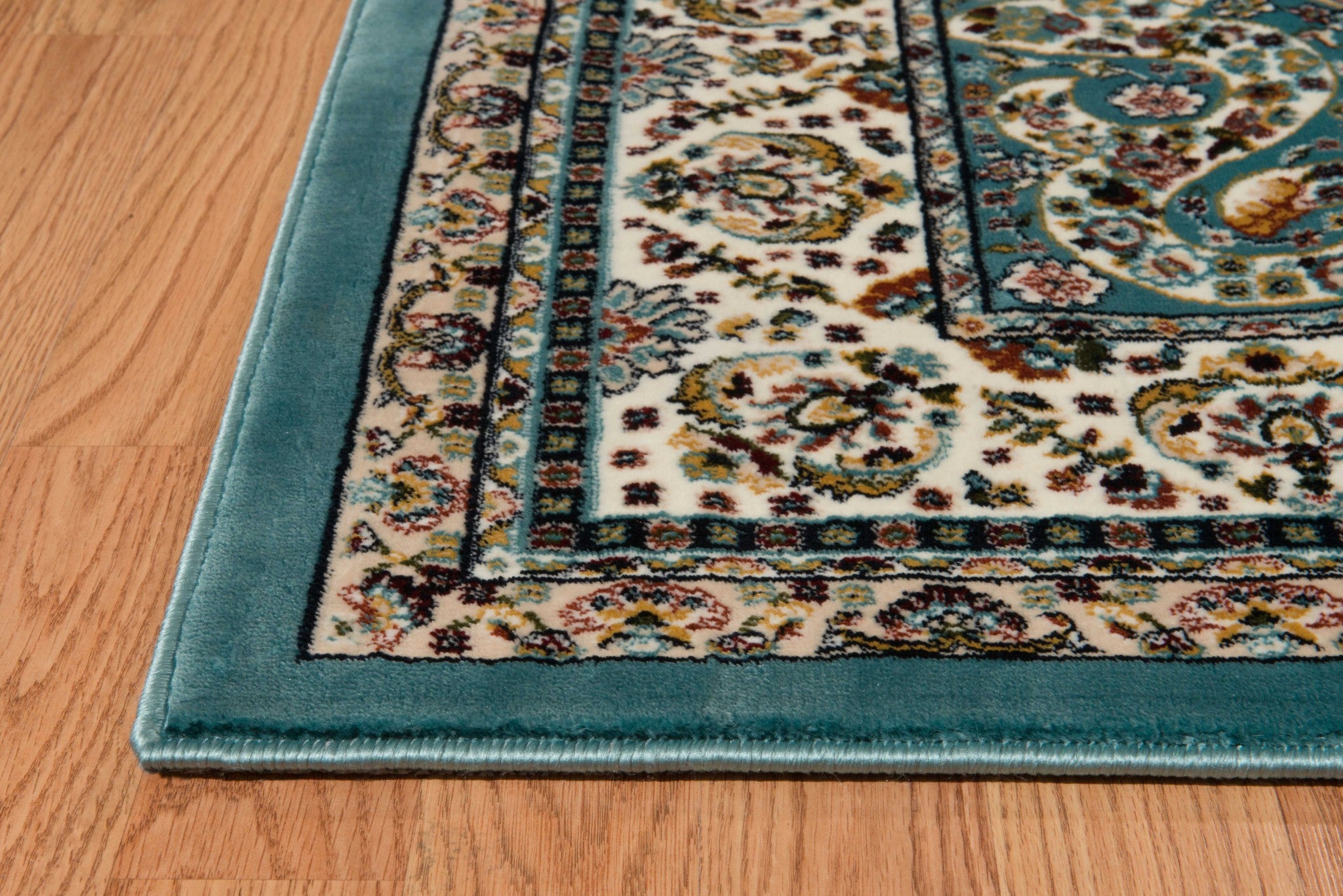 63" x 86" Cerulean Polyester Area Rug