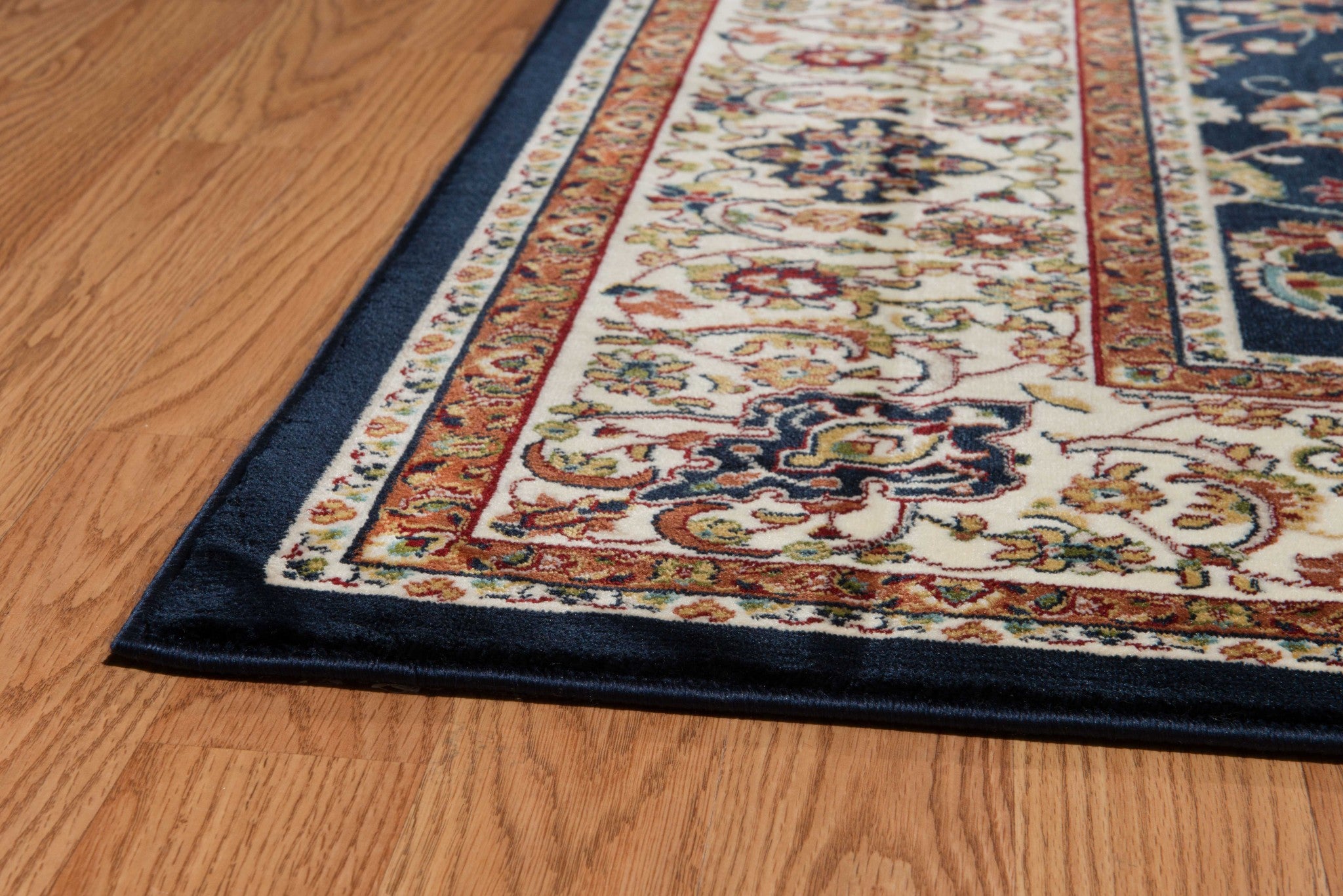 27" x 86" Navy Polyester Runner Rug