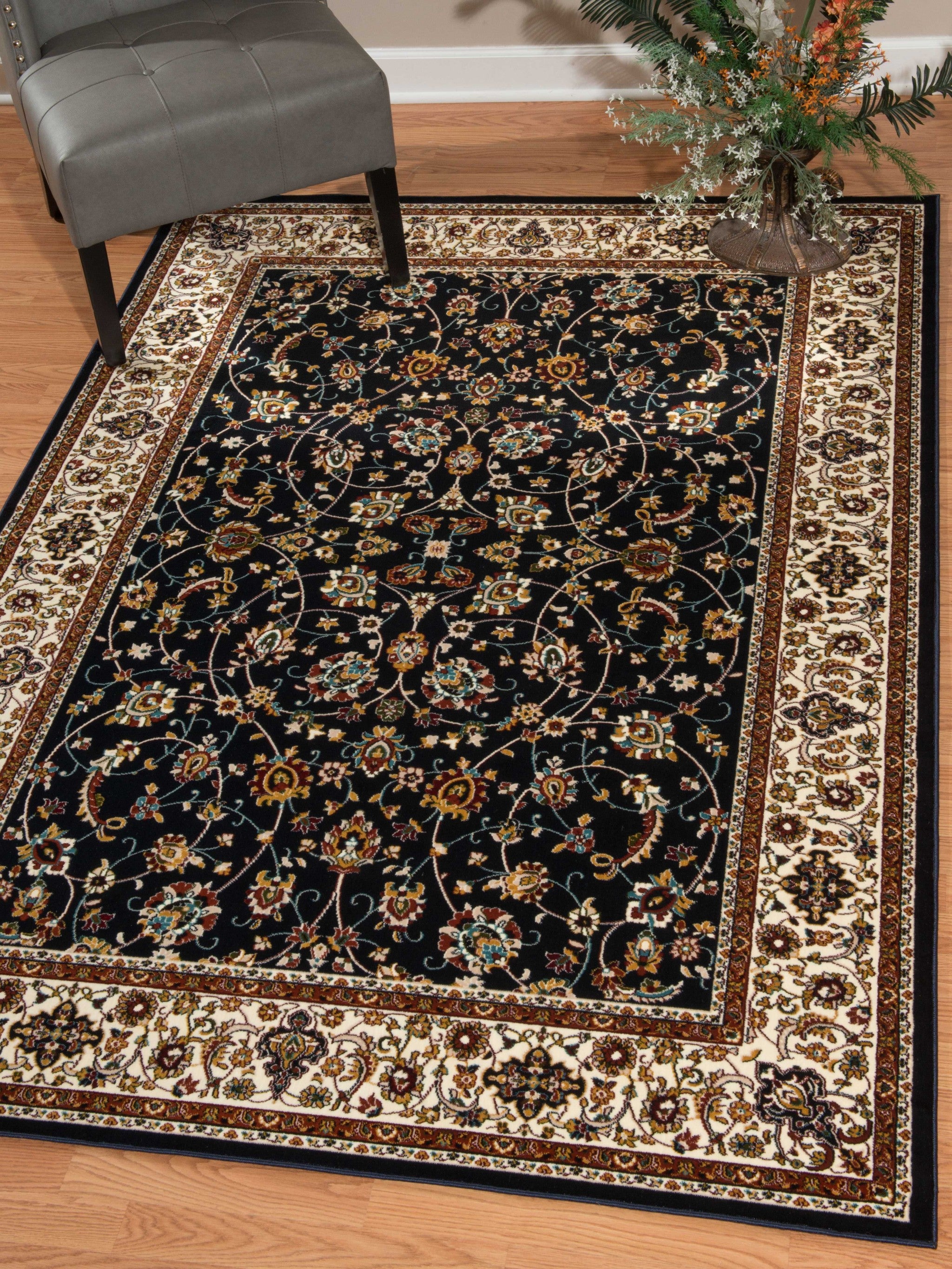 94" x 126" Navy Polyester Oversize Rug