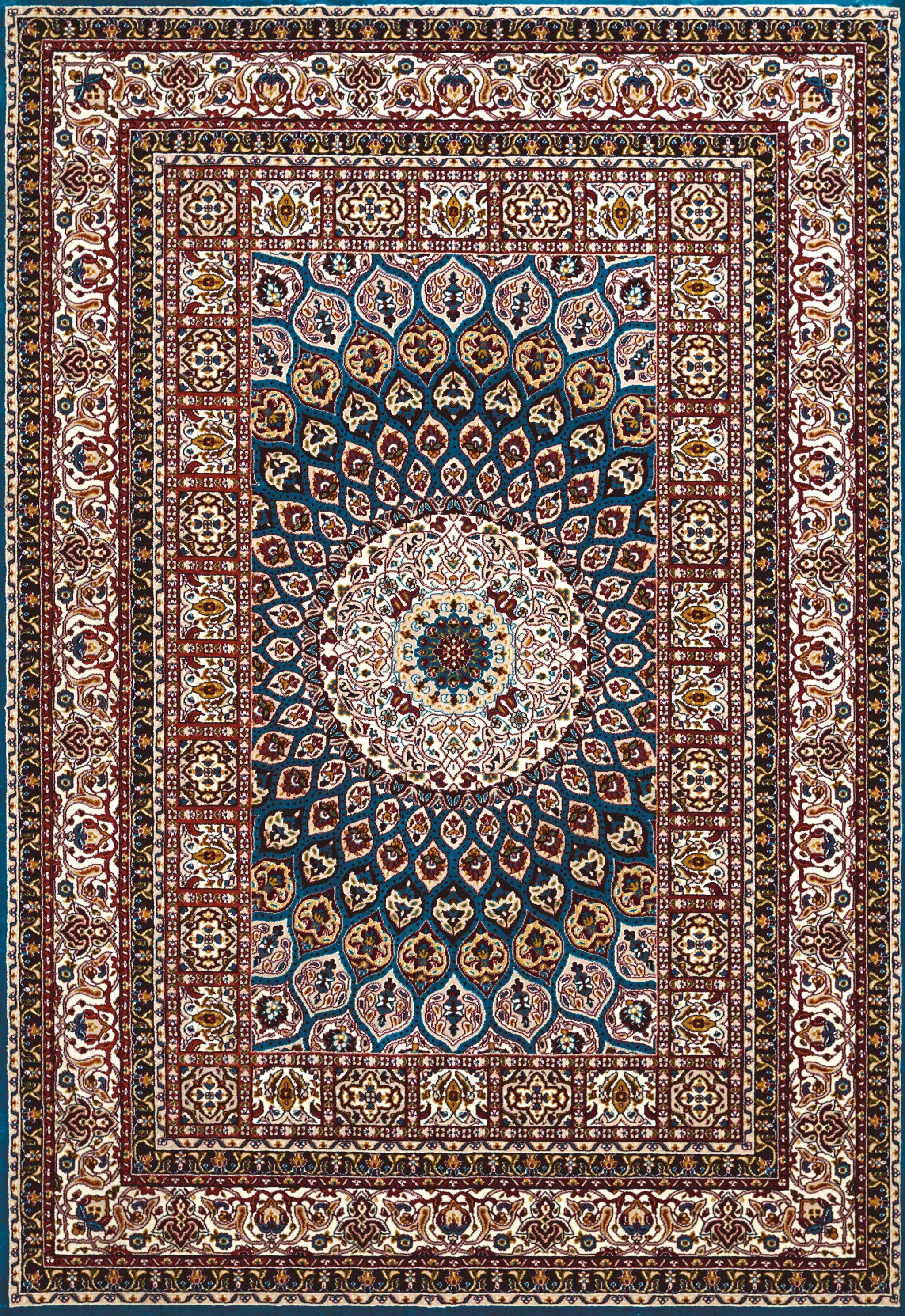 63" x 86" Cerulean Polyester Area Rug