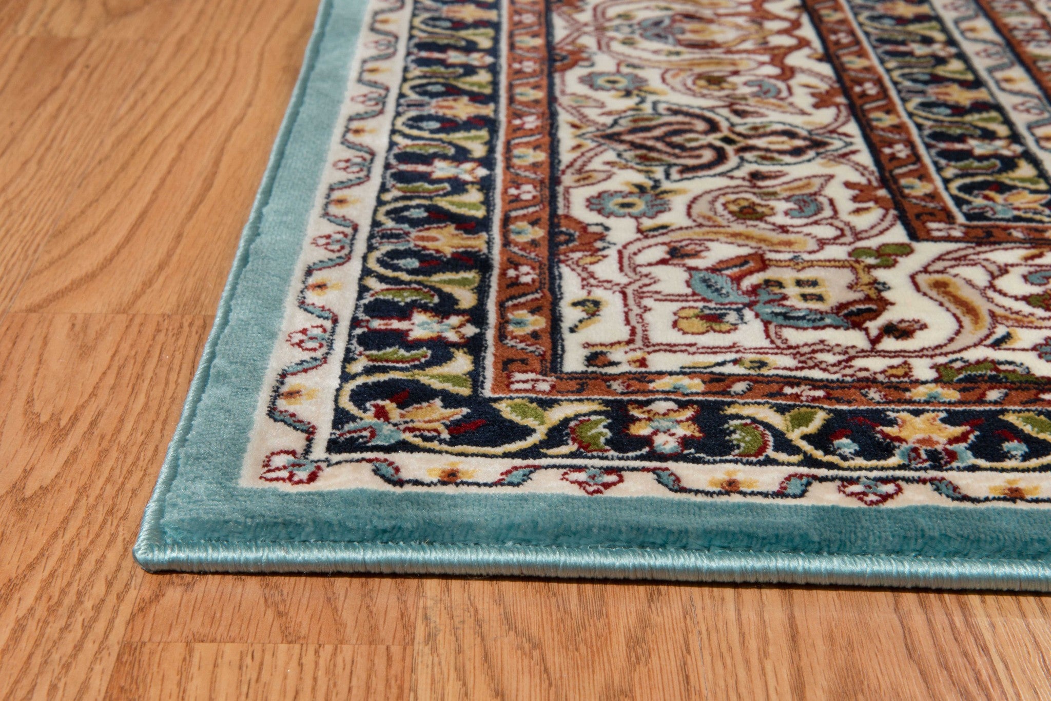63" x 86" Cerulean Polyester Area Rug