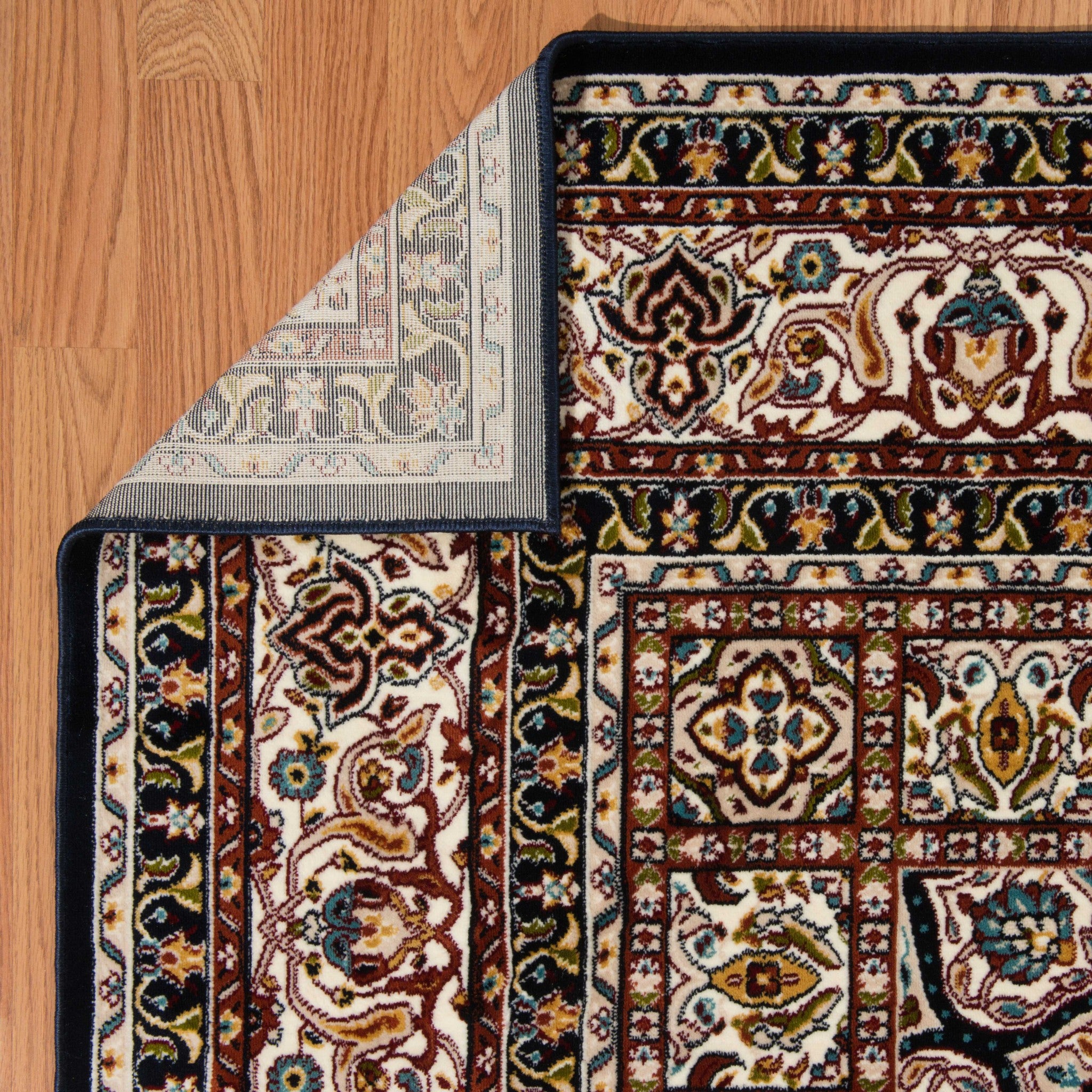 63" x 86" Navy Polyester Area Rug