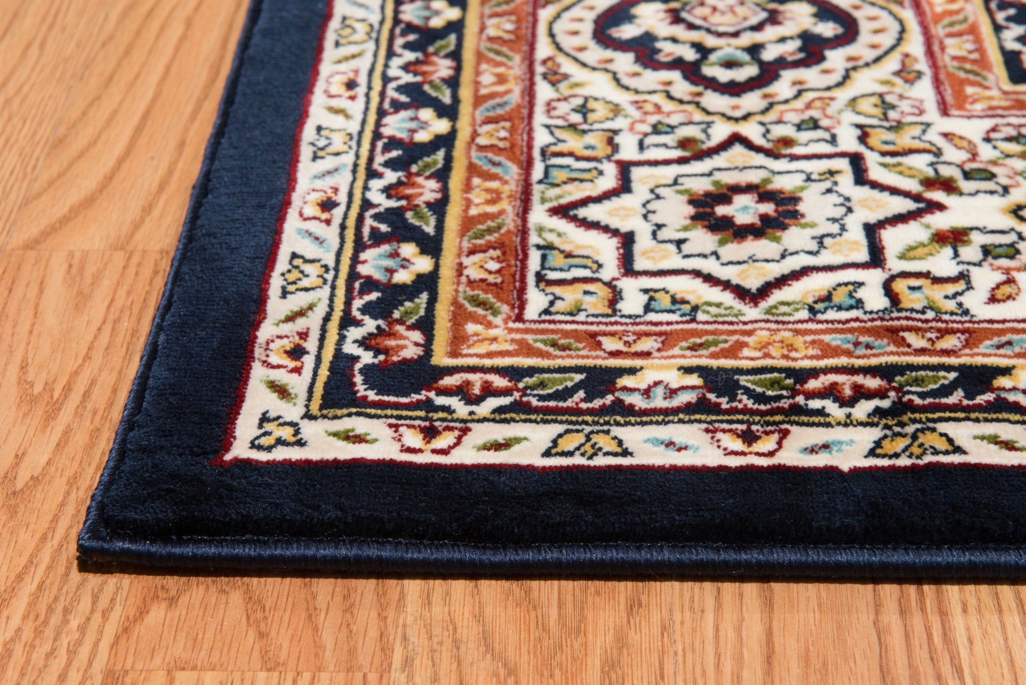 63" x 86" Navy Polyester Area Rug