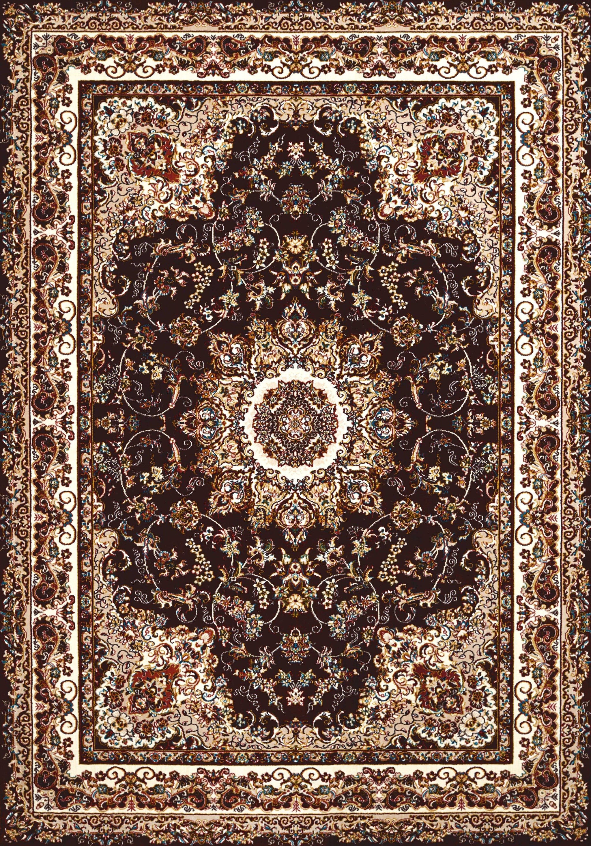 94" x 126" Dark Brown Polyester Oversize Rug
