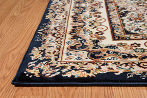 63" x 86" Navy Polyester Area Rug