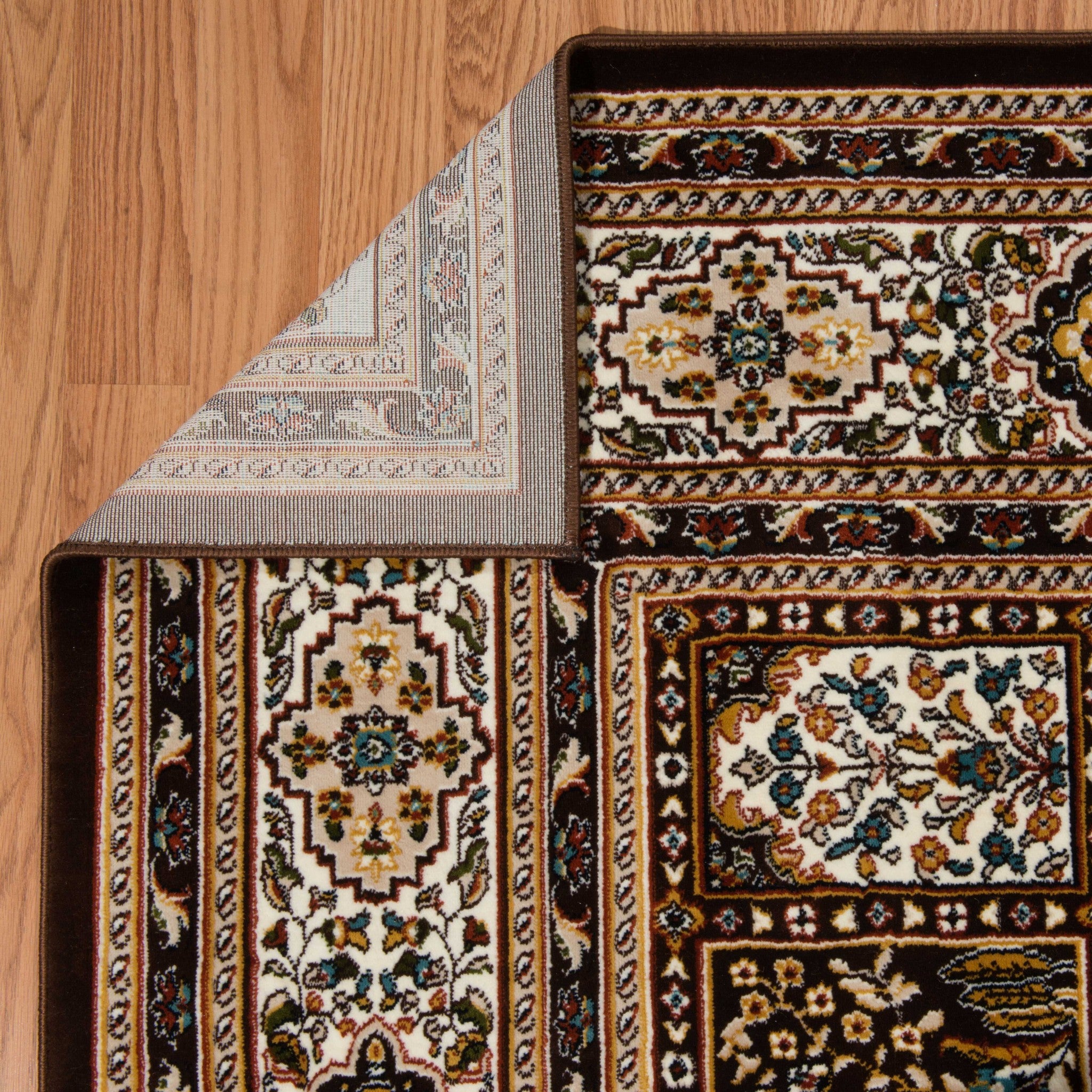 27" x 86" Dark Brown Polyester Runner Rug
