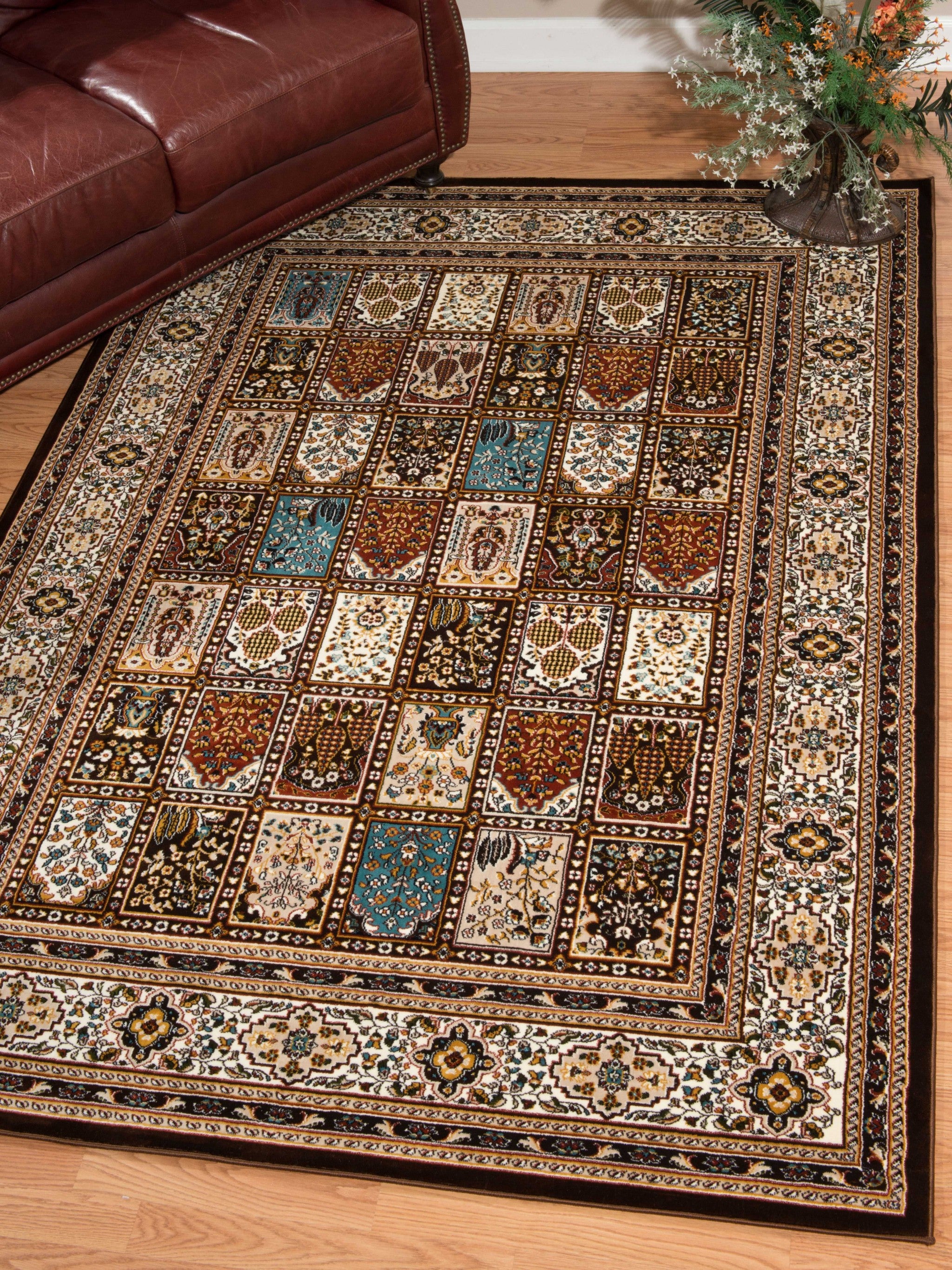 94" x 126" Dark Brown Polyester Oversize Rug