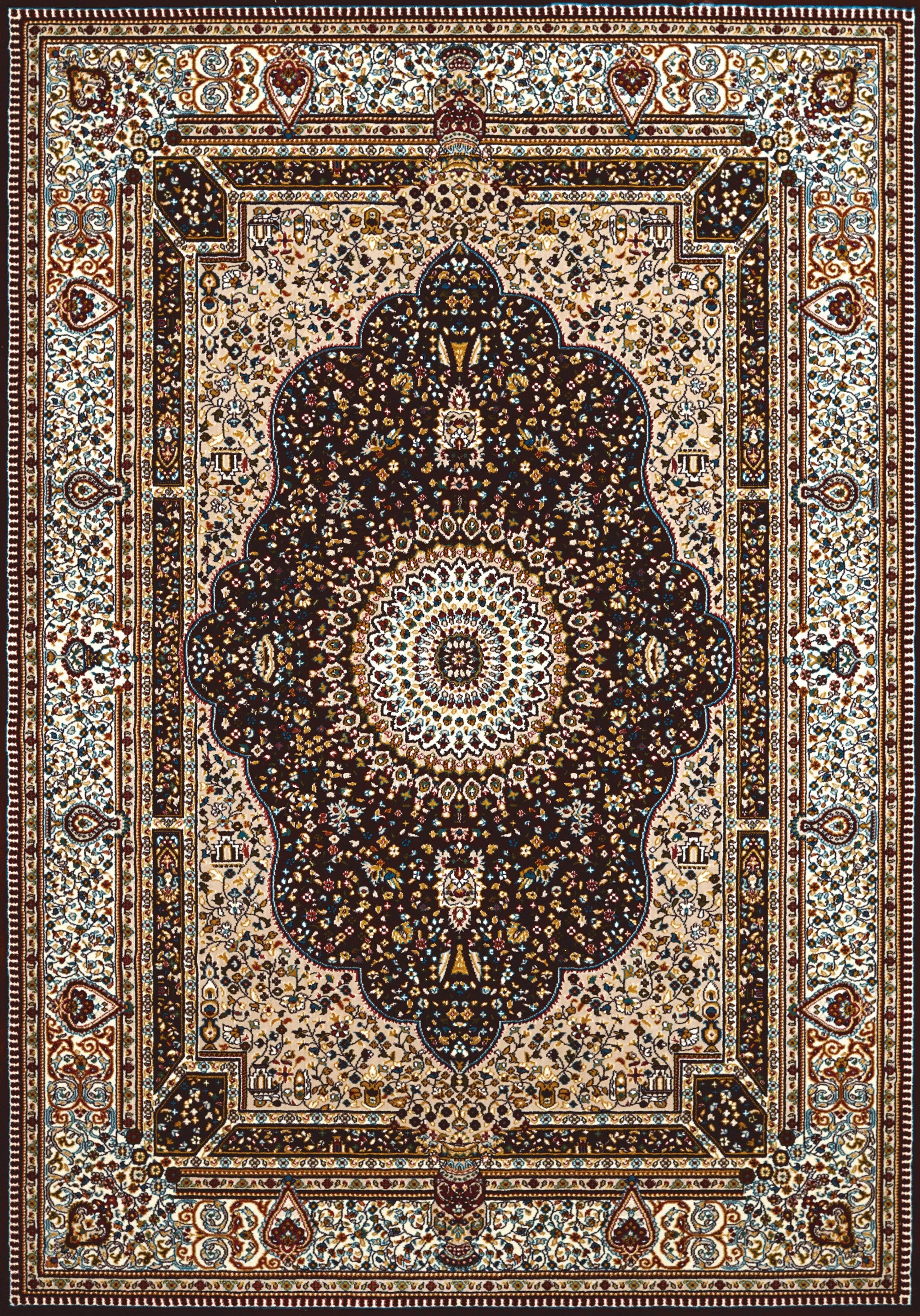 94" x 126" Dark Brown Polyester Oversize Rug