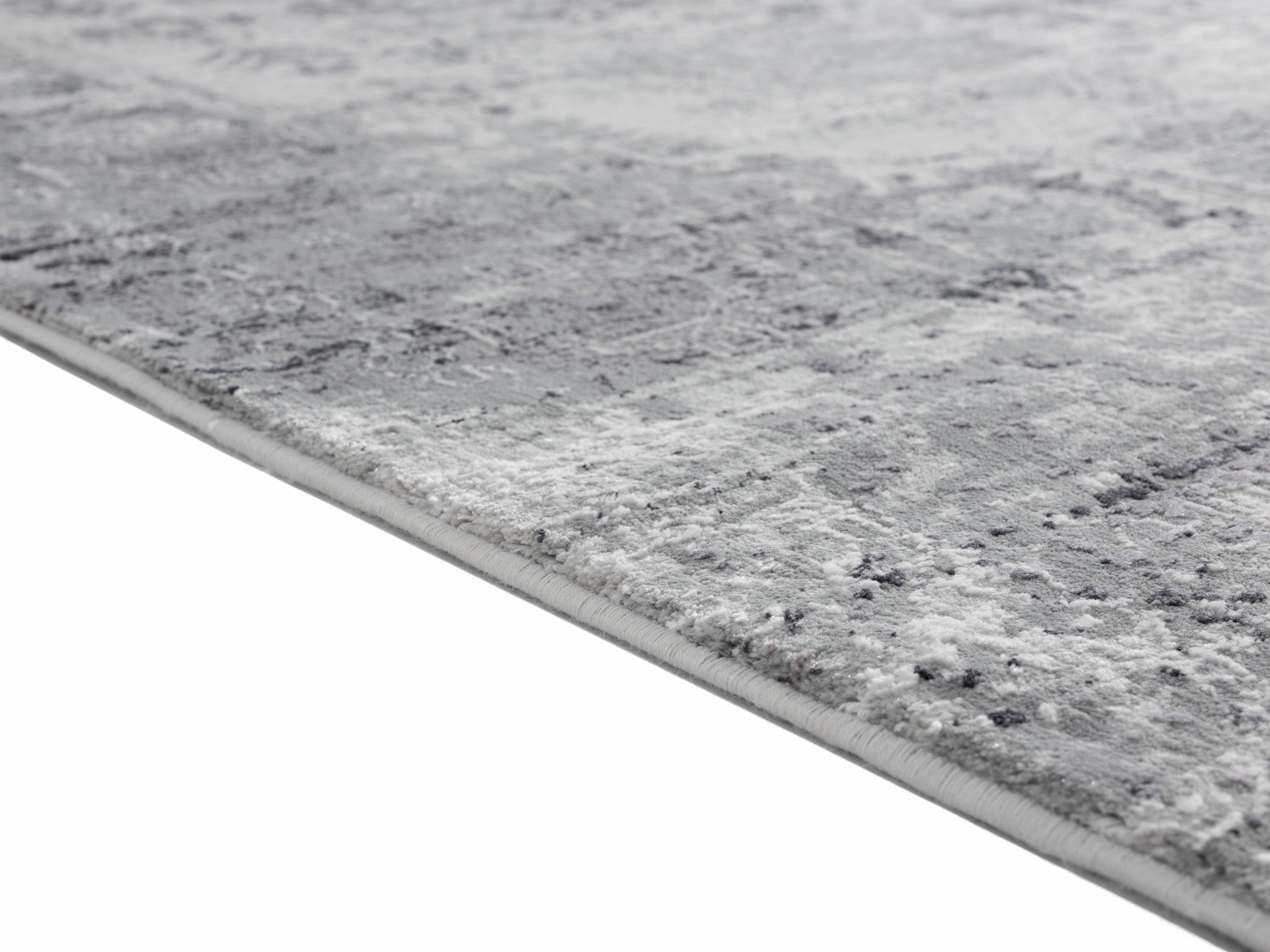 94" x 126" Grey Viscose / Polyester Area Rug