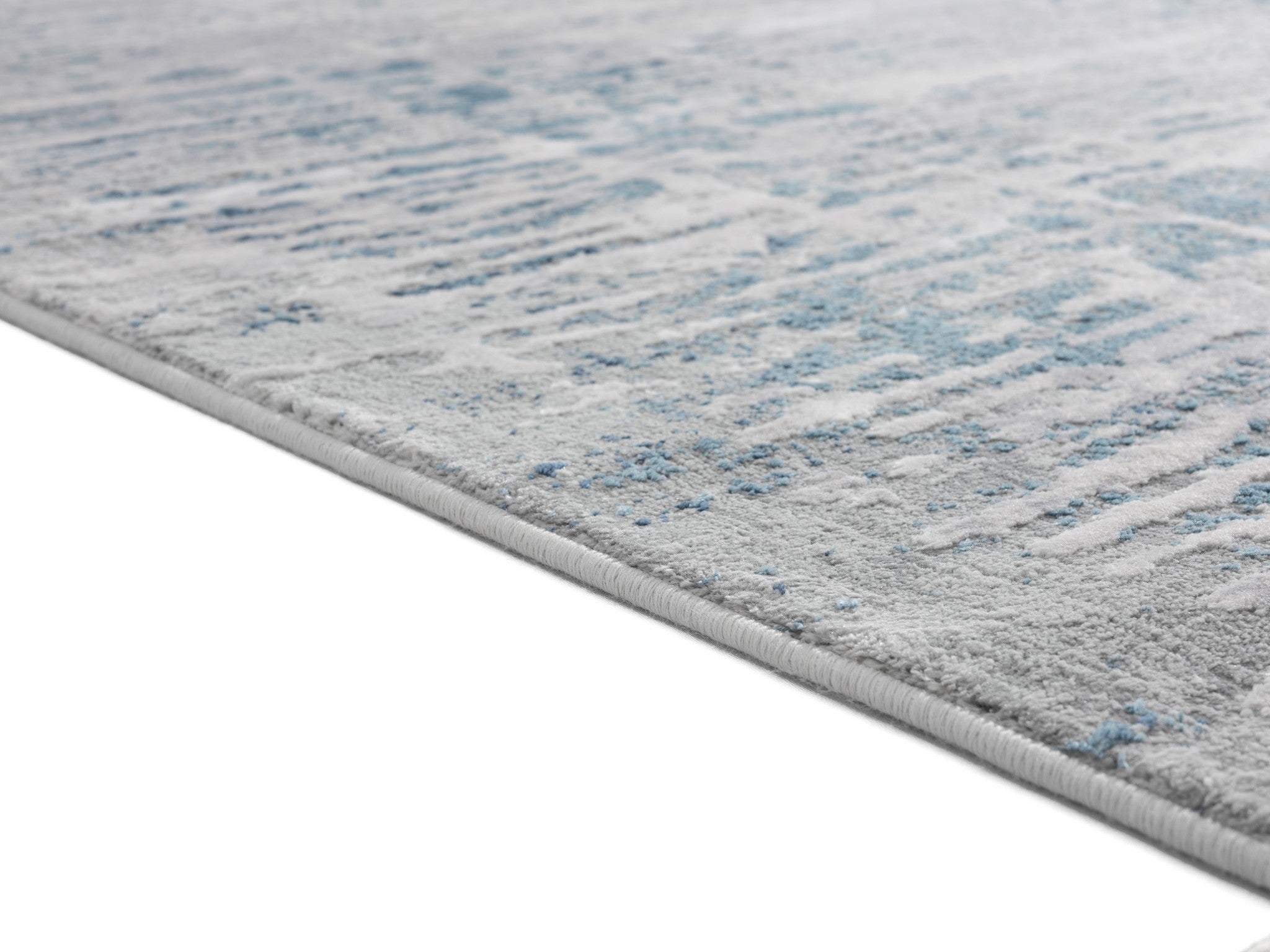 63" x 86" Blue Viscose / Polyester Area Rug